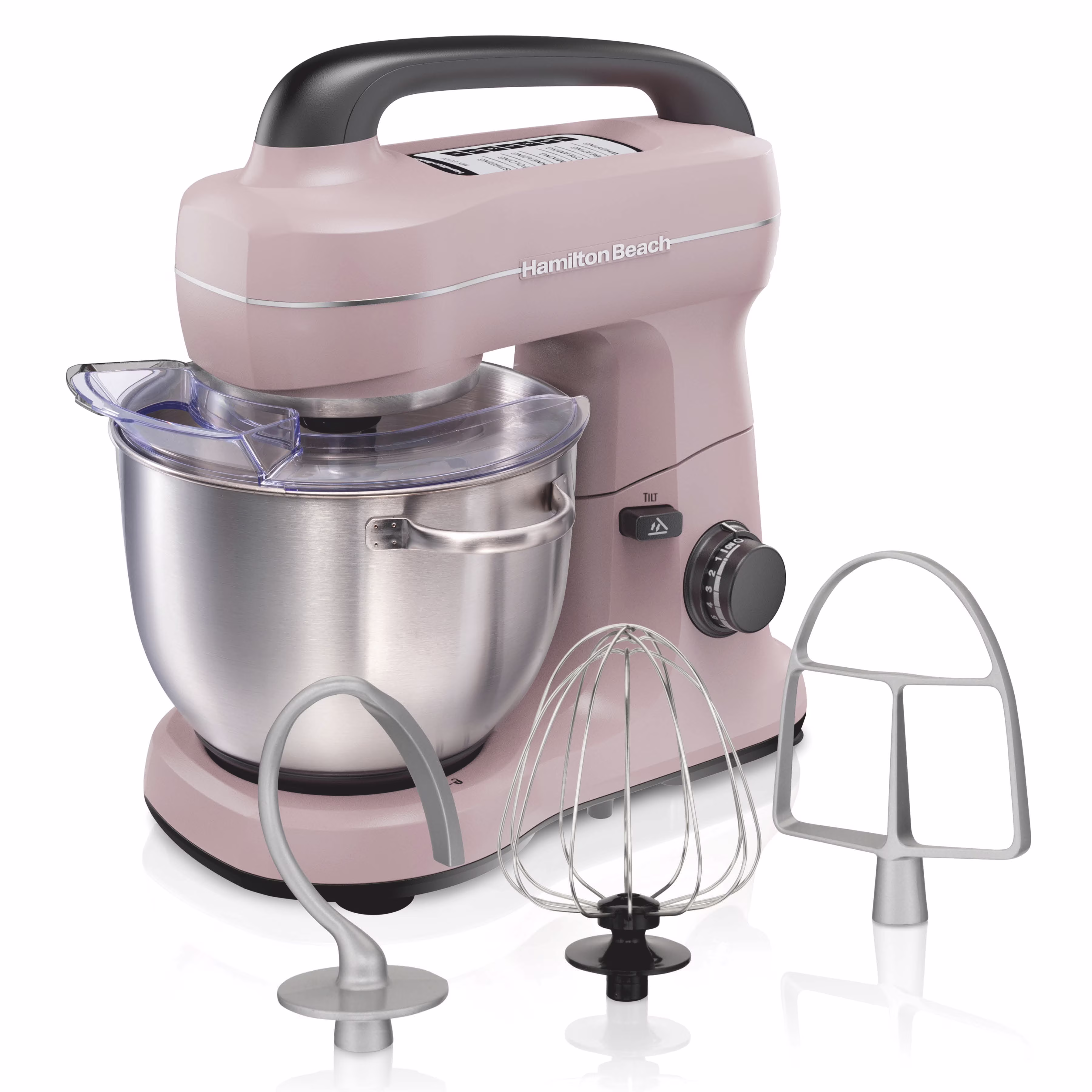 Hamilton Beach 4 Quart Stand Mixer for Kitchen, 7 Speeds, Tilt-Head, Dough Hook, Whisk & Flat Beater, Black - Image 5