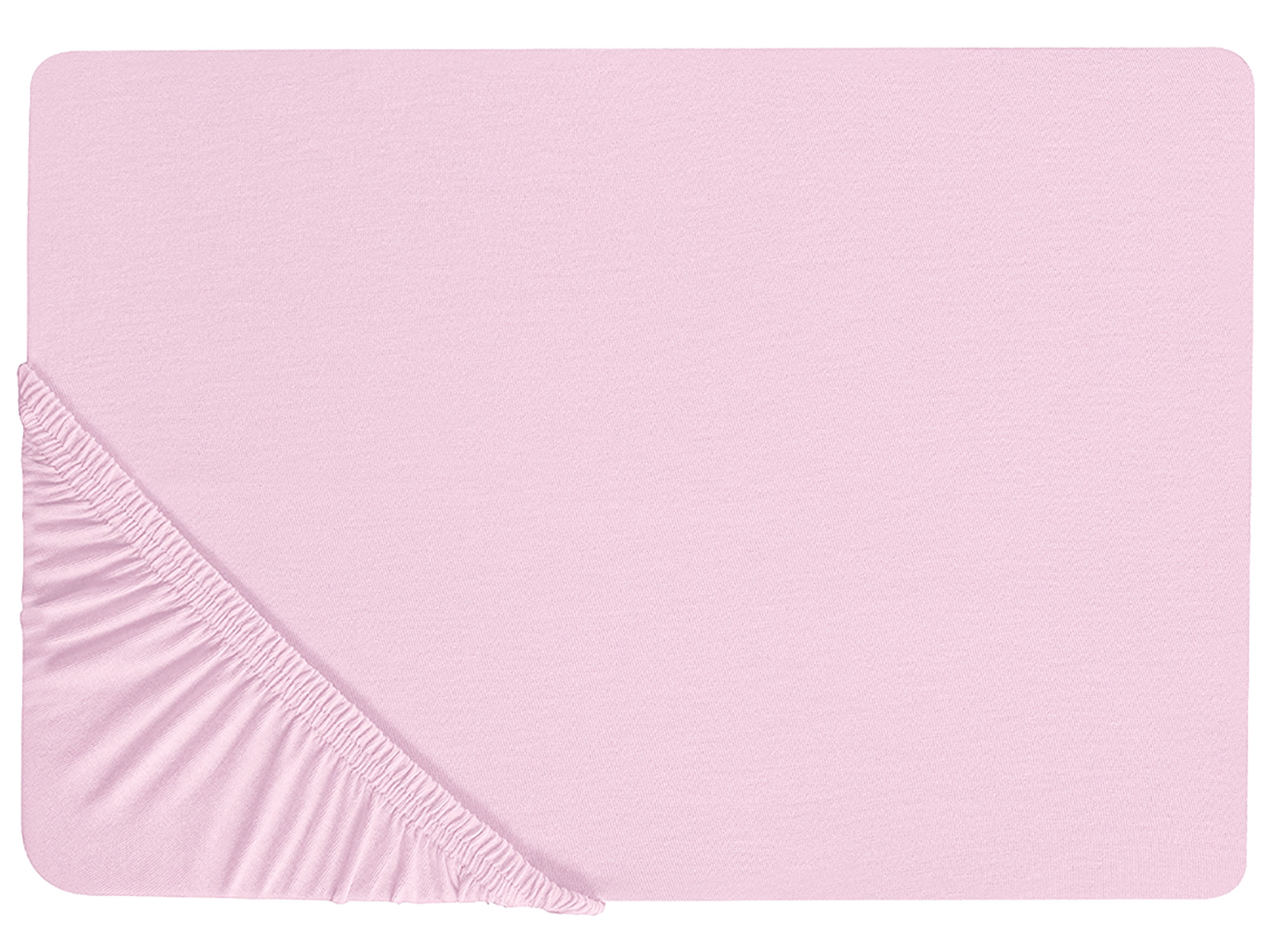 Fitted Sheet JANBU Cotton 200 x 200 cm Pastel Pink