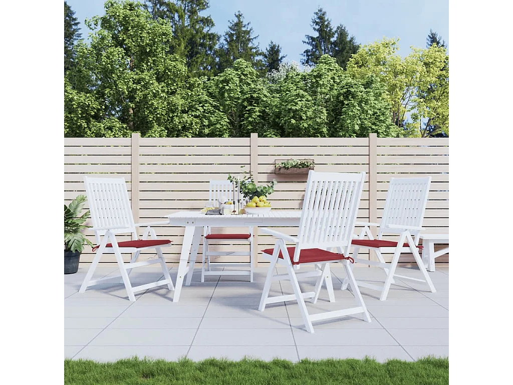 Coussins de chaise de jardin lot de 4 rouge bordeaux 40x40x3 cm