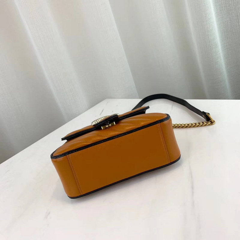 Replica Gucci Gg Marmont Mini Top Handle Bag 583571 Cognac1:1High-quality replica