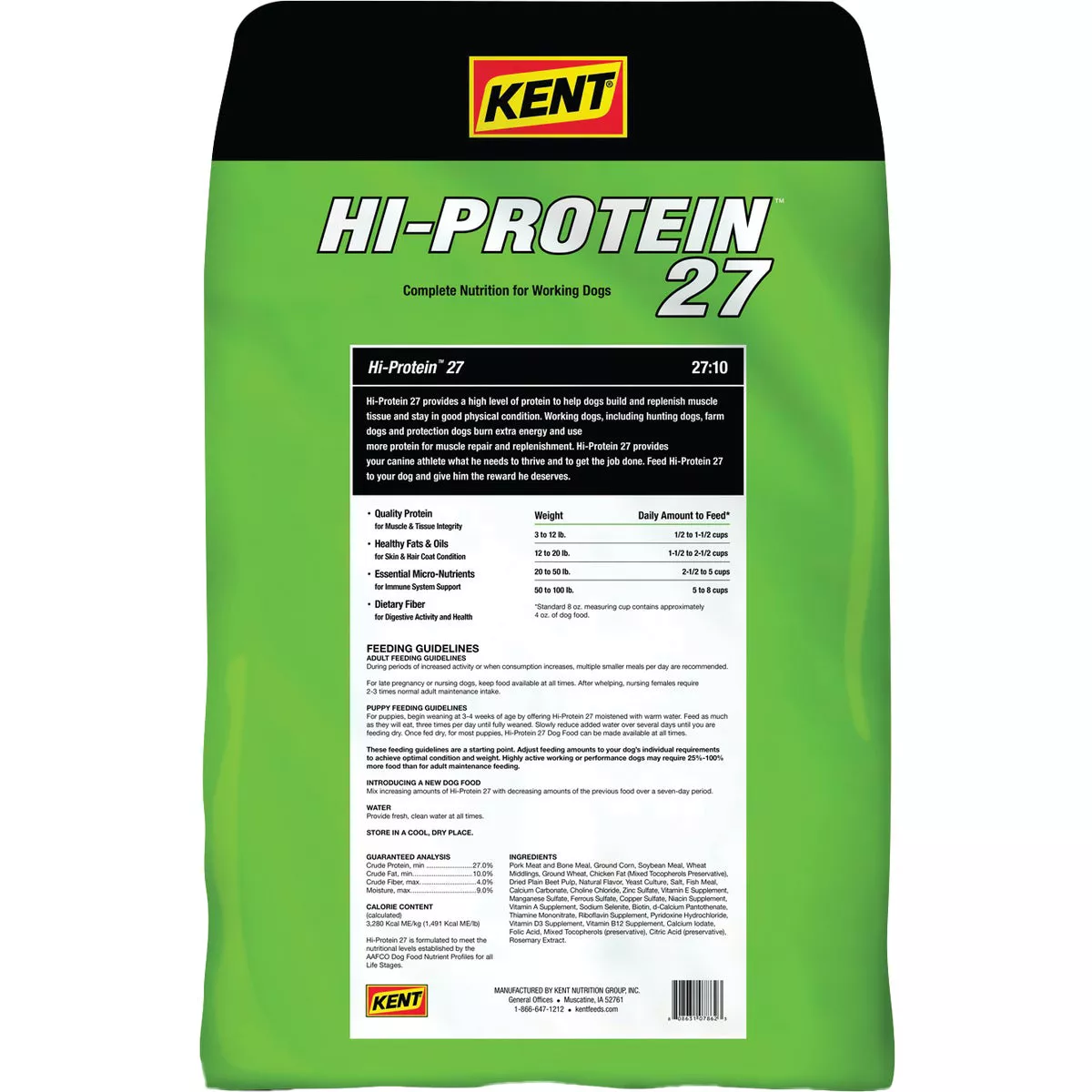 Kent Hi-Protein 27 40 Lb. Adult Dry Dog Food