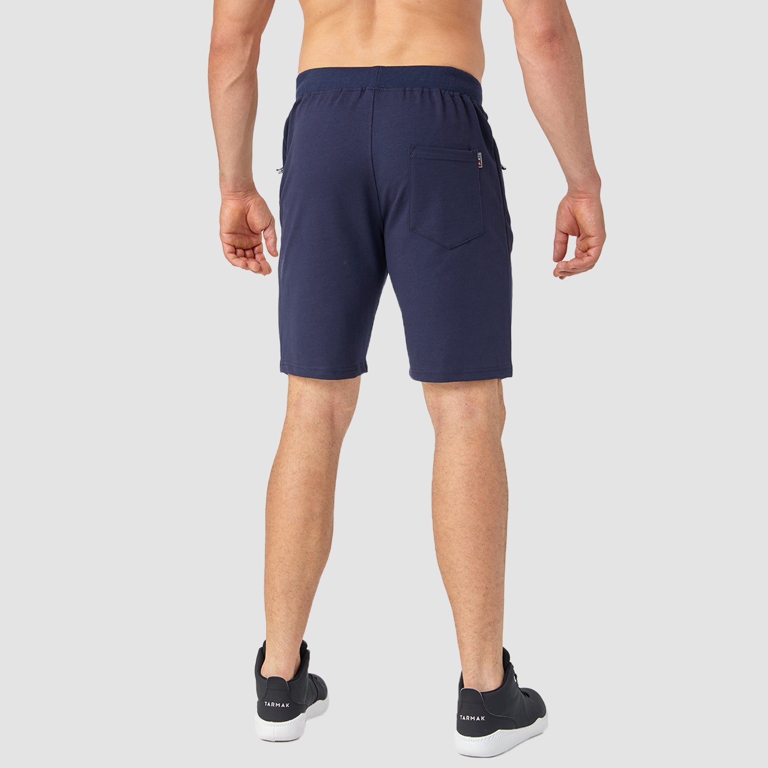 Men Cotton Running Elastic Waist Zipper Pockets Drawstring Gym Trainging Fitness Sports Joggers Shorts