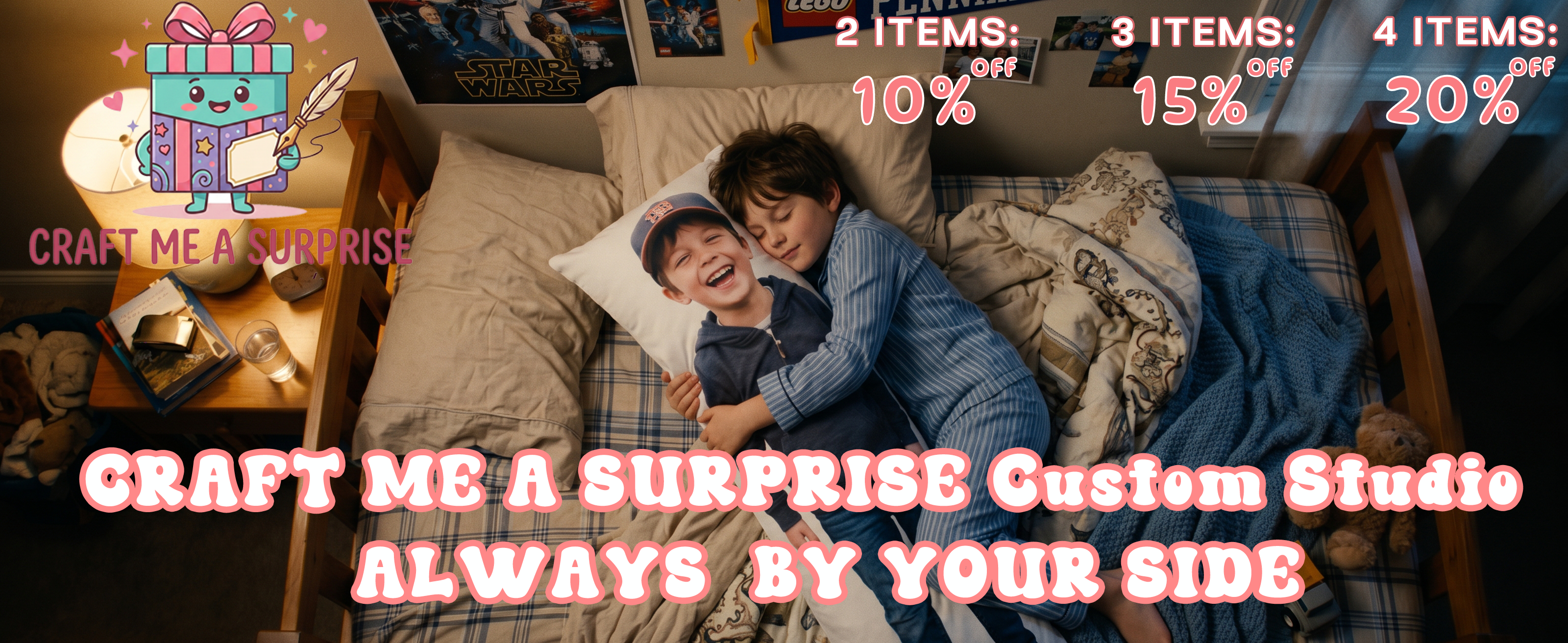 Personalized photo body pillow from Craft Me A Surprise Custom Studio. 