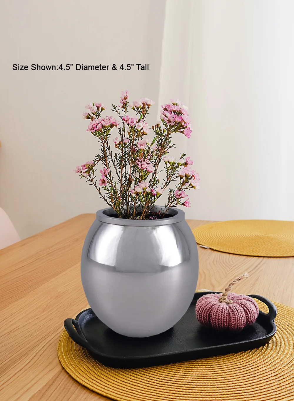 Stainless Steel Globe Shape Vase, Pack 8
