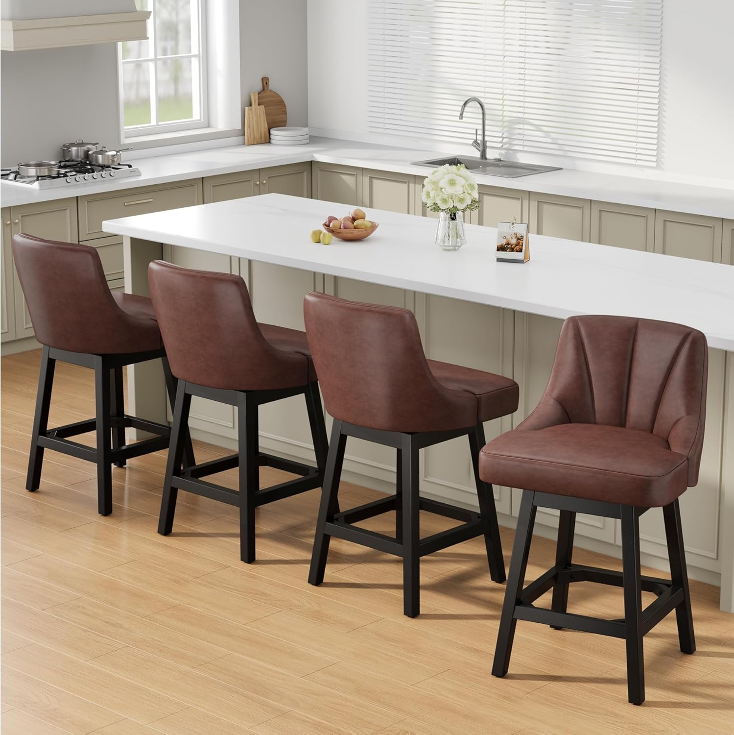 Swivel Bar Stools with Backs, 26