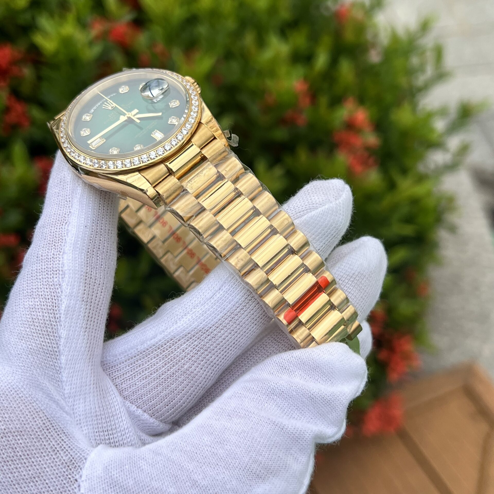 Rolex Day-Date 128348RBR Ombre Green Dial Replica Watch EW 36mm - Top club