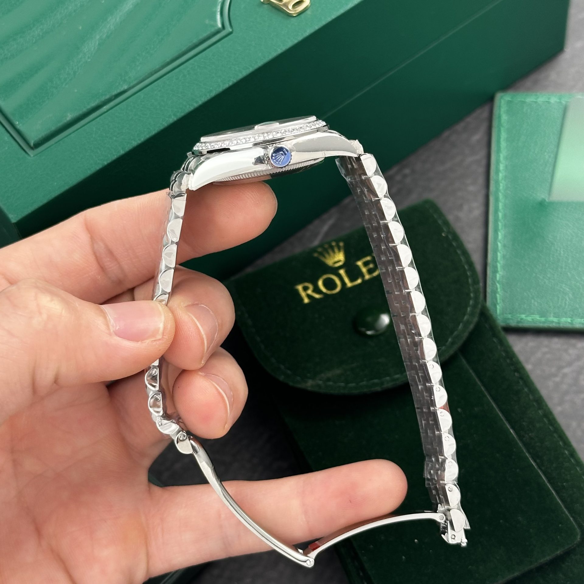 Rolex Clone Watch DateJust Womens Dial Blue 31mm - Elite Watch Atelier