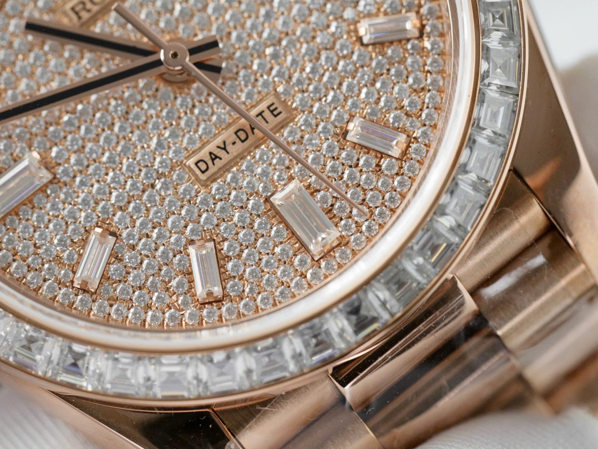 Rolex Day-Date Gold Wrapped + Moissanite Baguette Diamonds Replica Watch GMF 40mm - Top club
