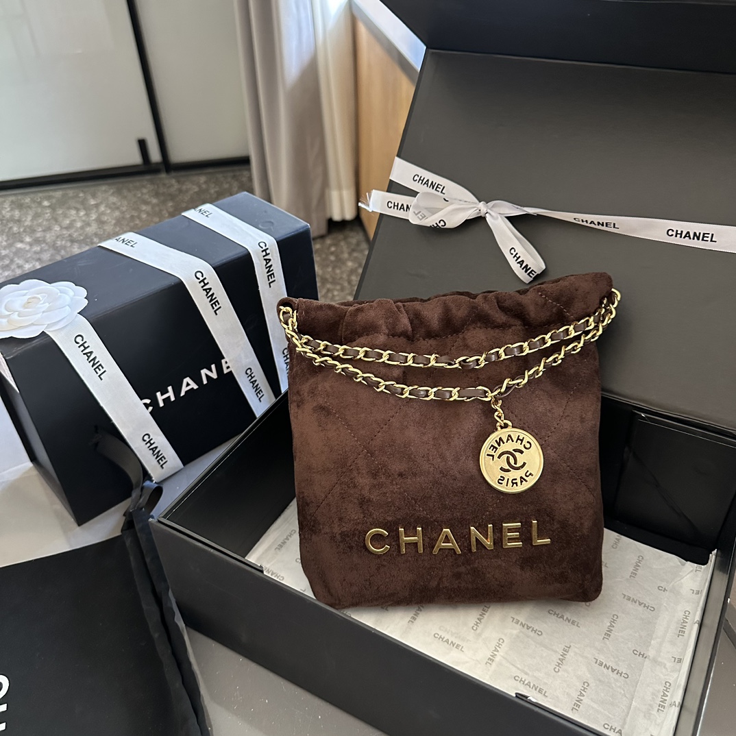 Chanel 22 Handbag Waxed Cowhide Shoulder Bag1:1High-quality replica