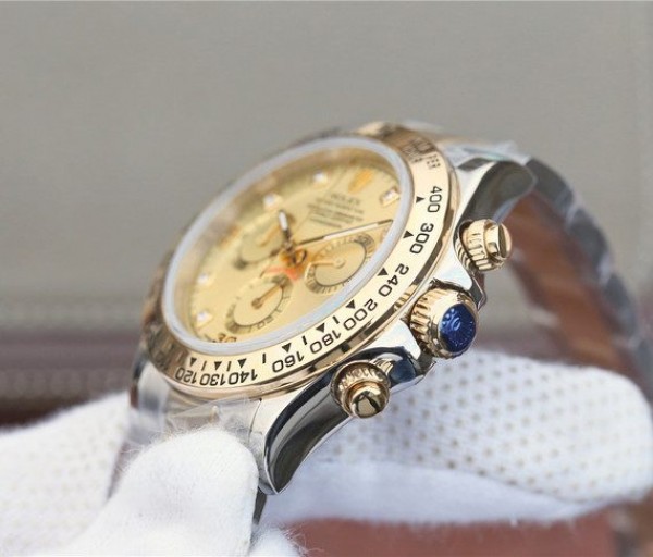 Replica Rolex Daytona 116523 Thick YG Wrapped YG Dial Diamonds Markers SS/YG Bracelet A7750 - Top club