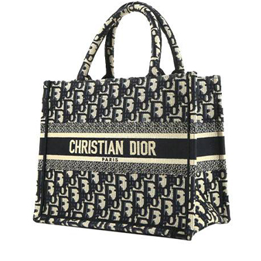 Dior Book Tote shopping bag in white and blue canvas1:1High-quality replica