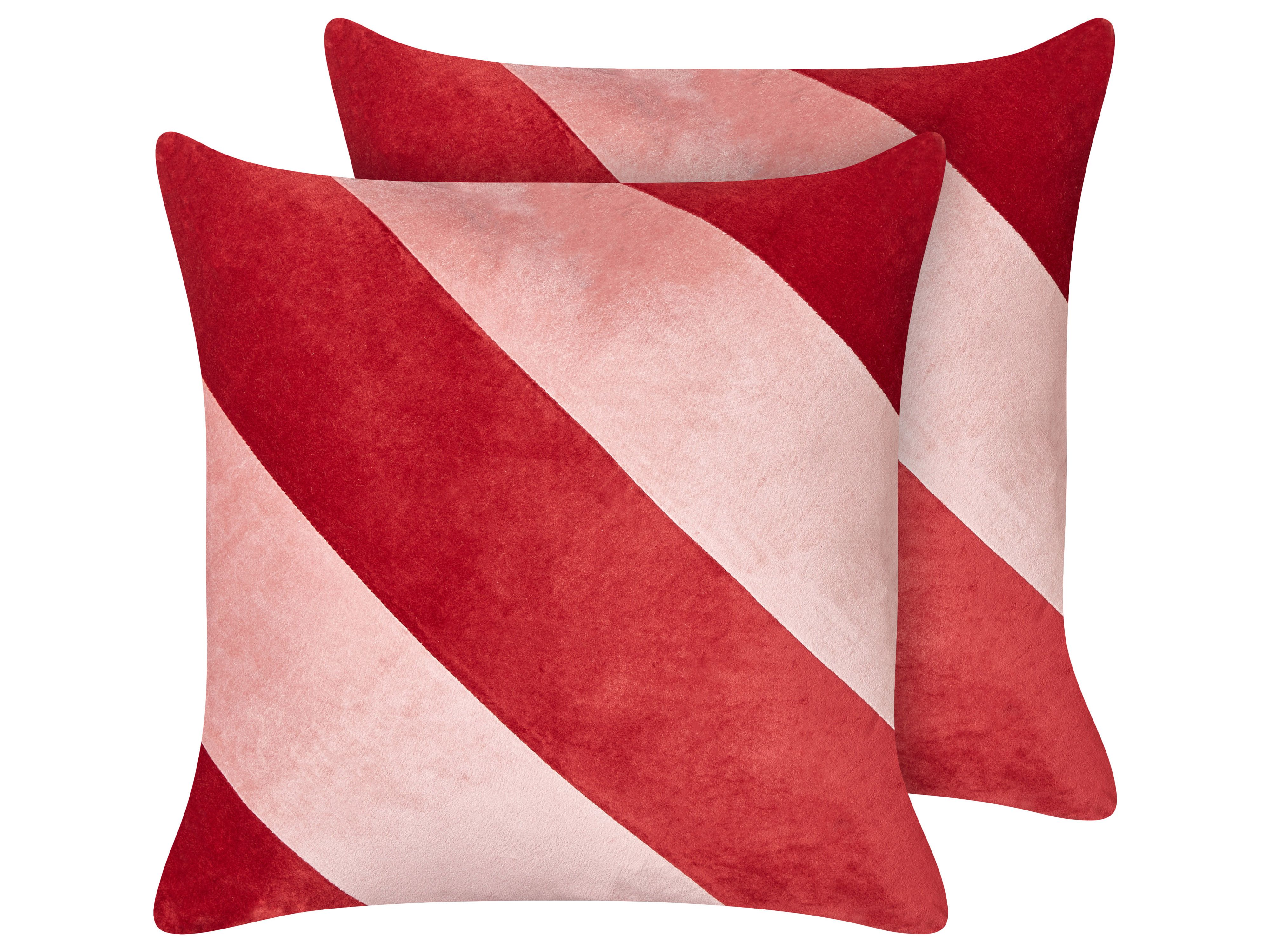 Set of 2 Decorative Cushions BORONIA Cotton 45 x 45 cm Red Christmas Motif