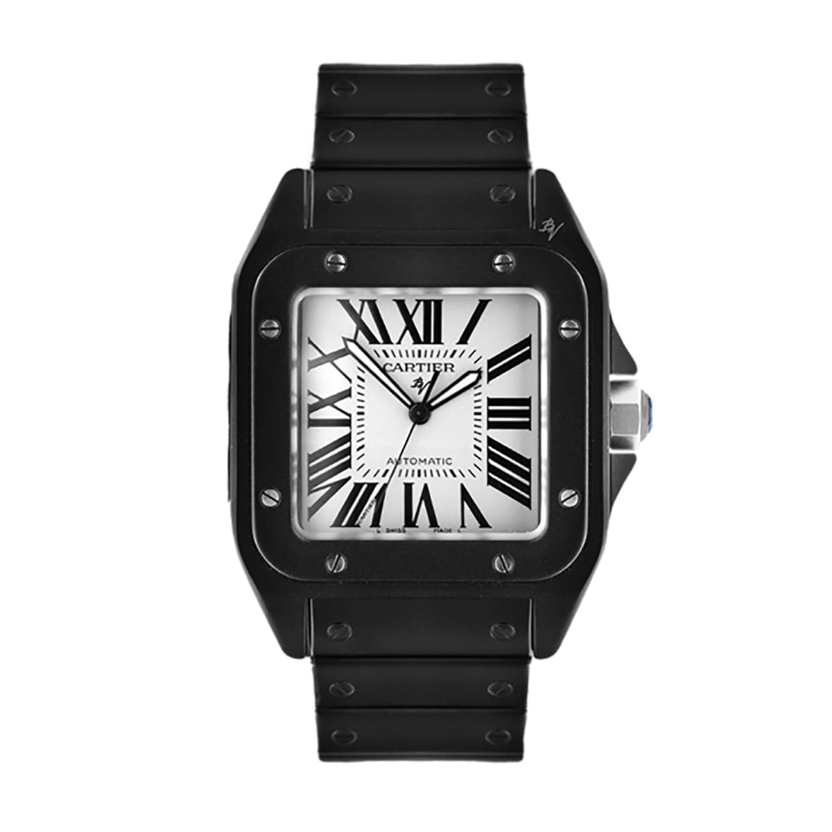 Fake Cartier Replica Watch Santos Limited Edition Black DLC-PVD(1:1 replica) - Top club