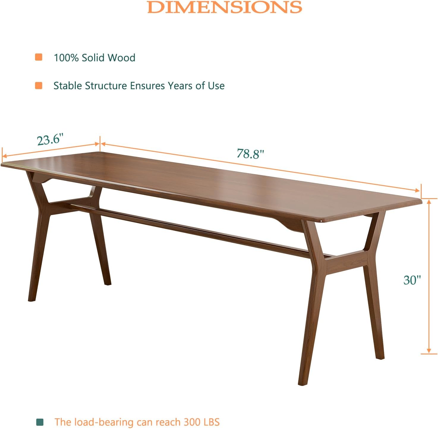 OSCHF Solid Wood Study Desk - 78.8