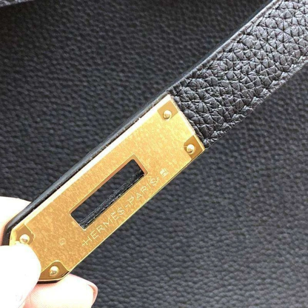 Hermes birking replica purse 40 Black Togo Leather with Gold Hardware1:1High-quality replica