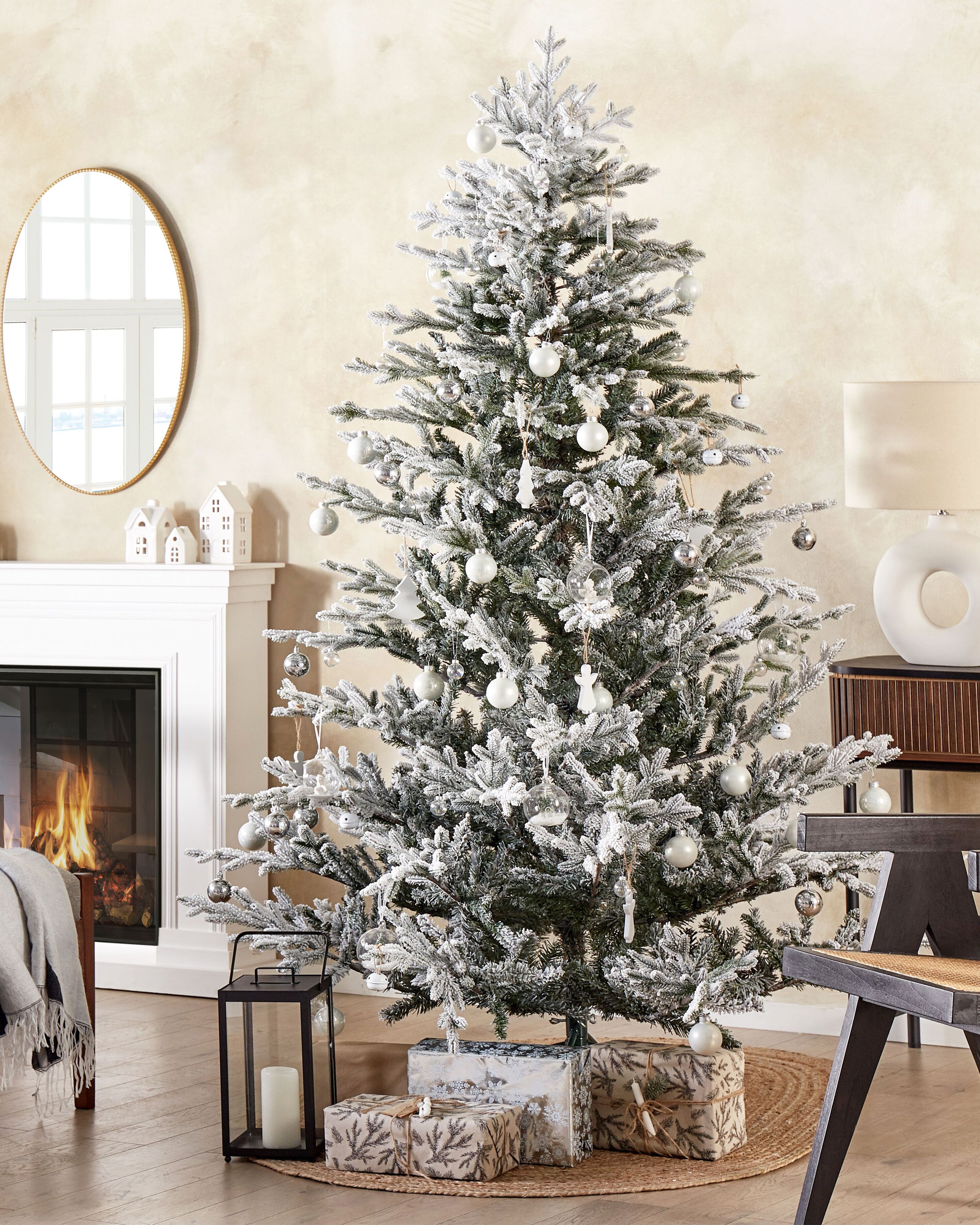 Artificial Snowy Christmas Tree BRISCO 210 cm White