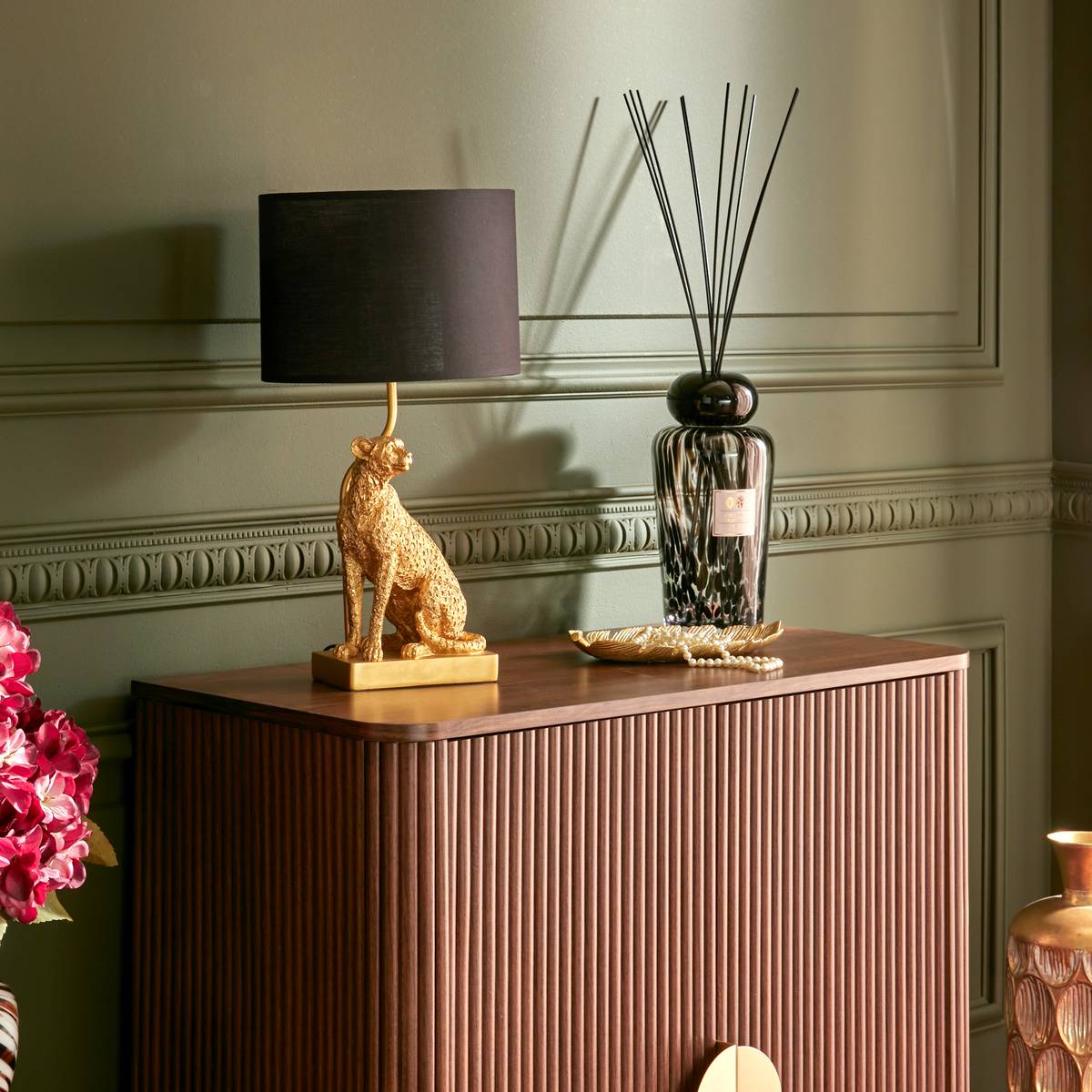 Table Lamp Sector "Gepi" Gold, H.47.5 cm