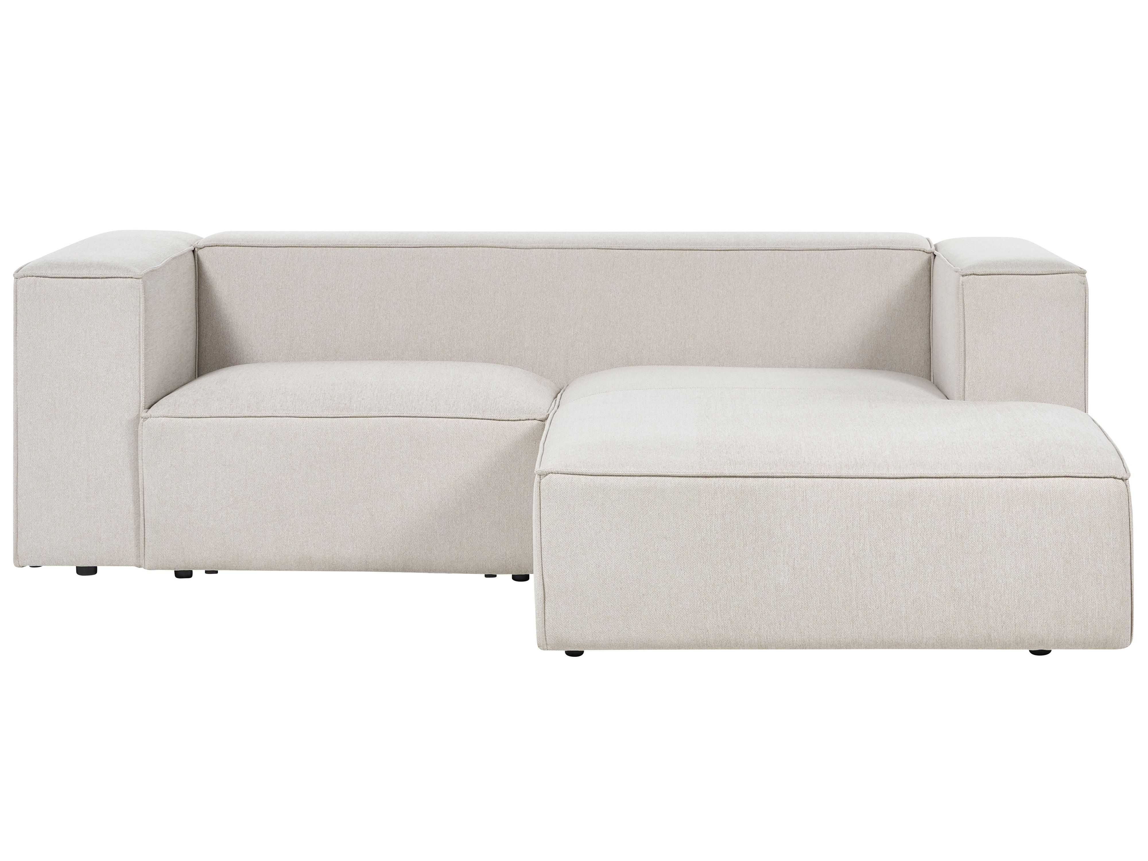 Corner Sofa 2 Seater VERNON Fabric Light Beige Left Hand