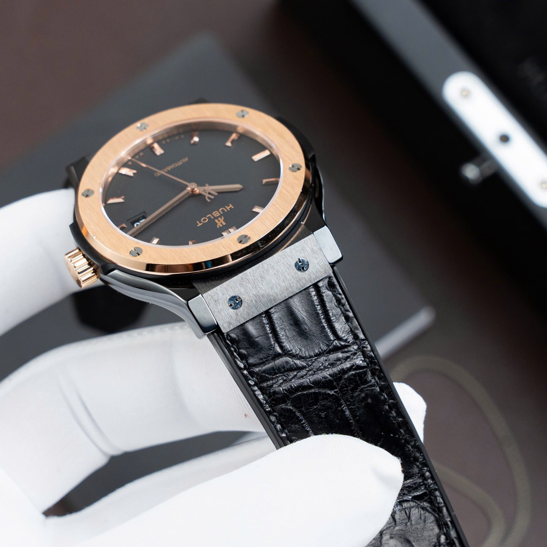 Hublot Classic Fusion Ceramic King Gold Replica Watch Movement SW300 Swiss Made 42mm - Top club