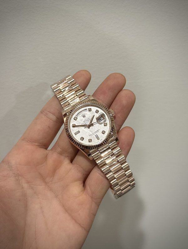 Rolex Day-Date 128235 Replica Watch Gold Wrapped Meteorite Dial 36mm - Top club