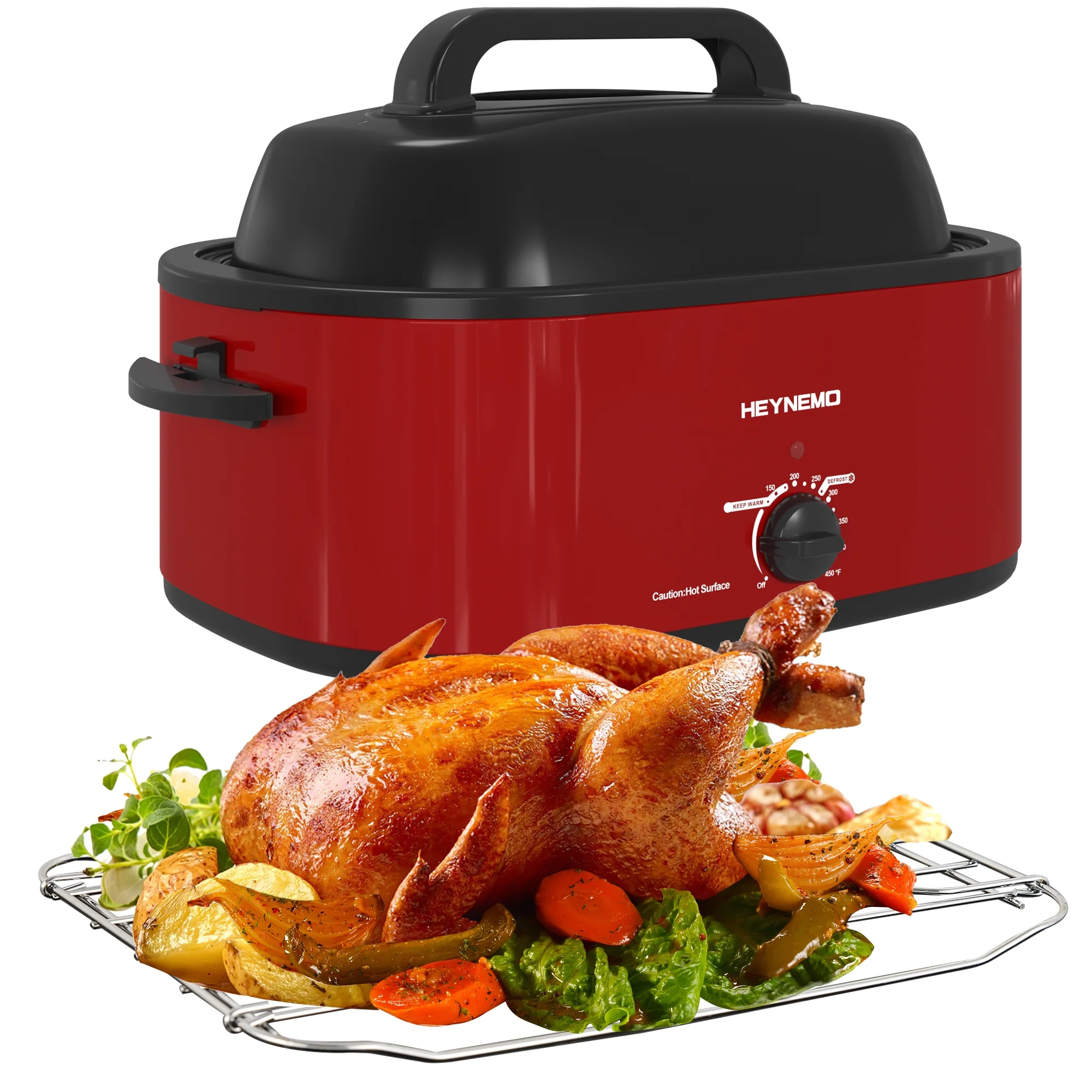 Superjoe 26QT Electric Roaster Oven, Stainless Steel, Self-Basting Lid Removable Insert Pot, Black - Image 20