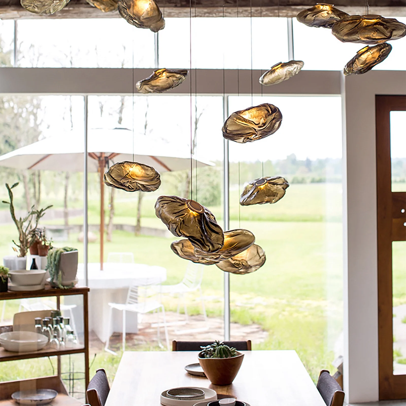 Arturesthome Creative Nordic Glass Pendant Light,Glass Dining Room Kitchen Island,Glass Hanging Lamp