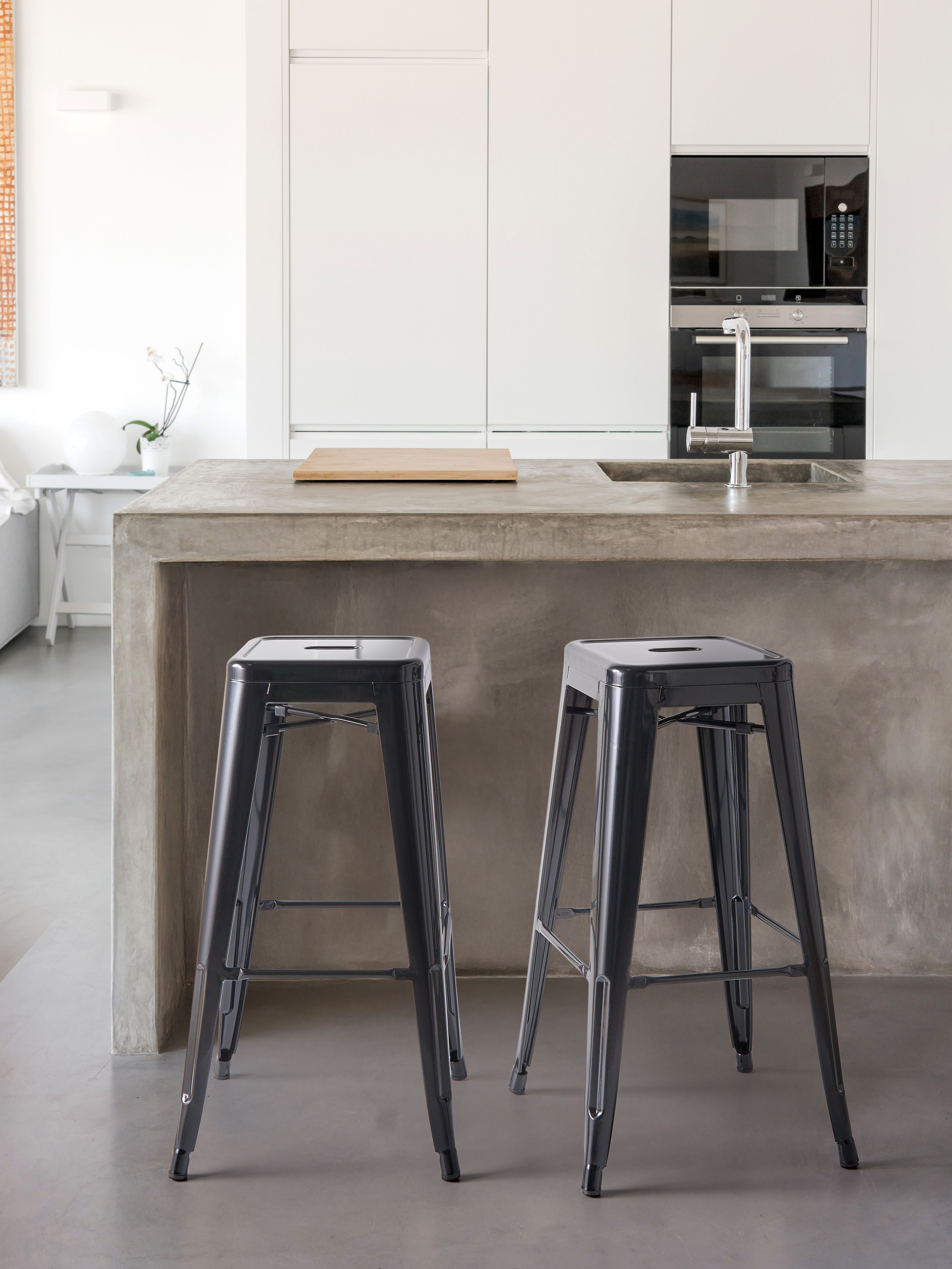 Set of 2 Bar Stools CABRILLO Metal Black