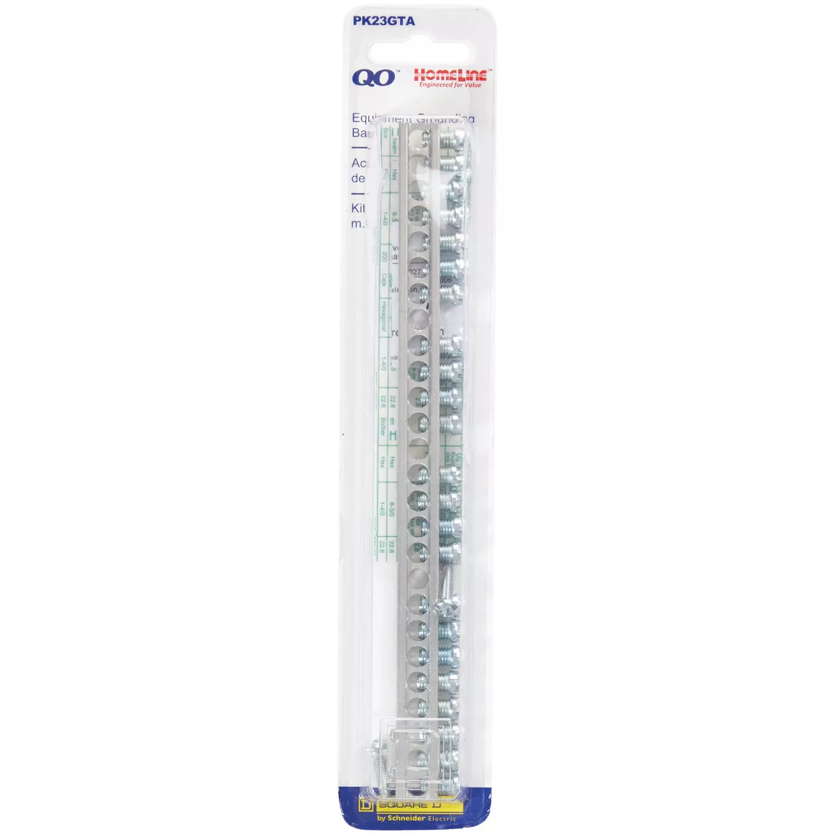 Square D 23-Terminal QO & Homeline Aluminum Ground Bar Kit