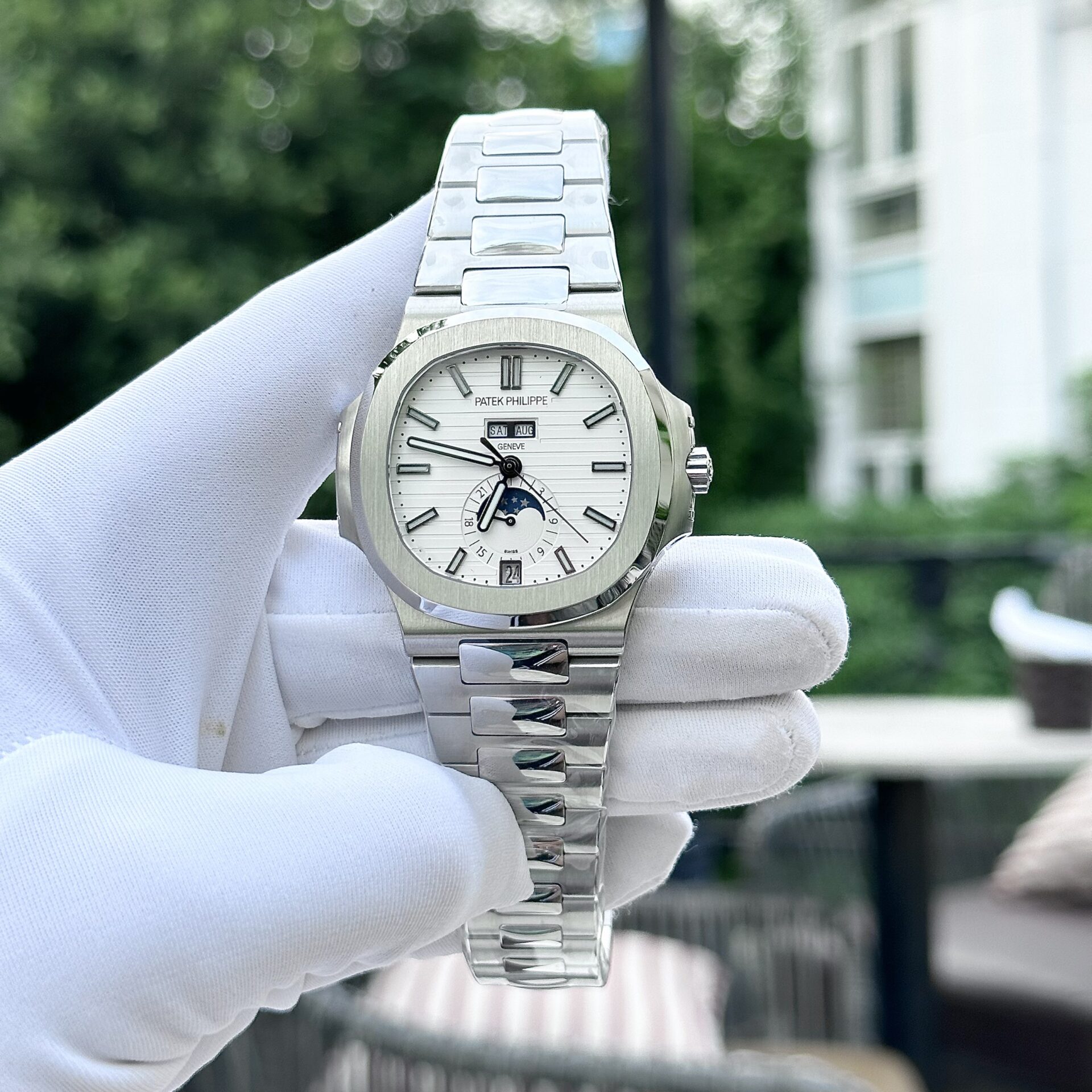 Patek Philippe Nautilus 5726 Replica 1:1 Watch White Dial PPF 40.5mm - Elite Watch Atelier