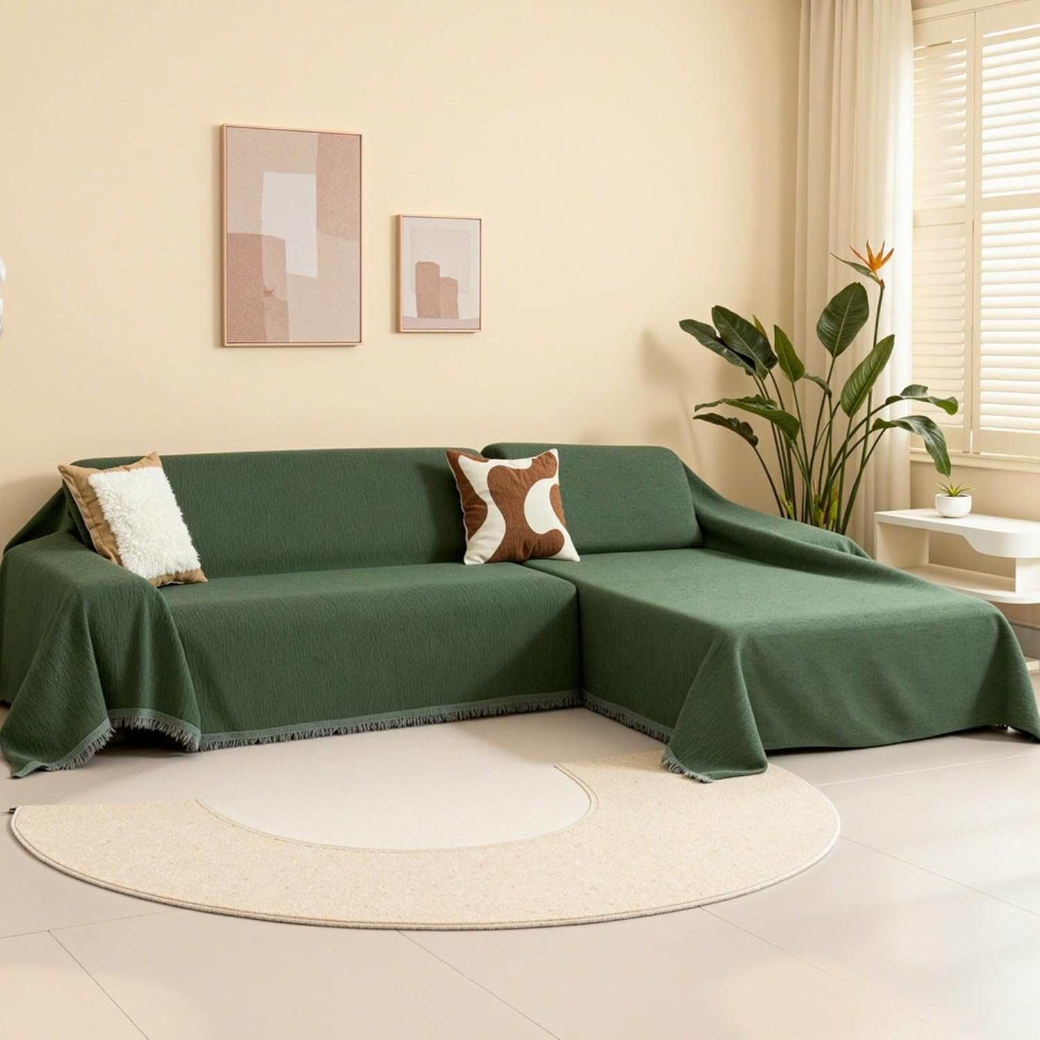 MEETSKY Sectional Couch Covers for Dog, 2 Pieces Sofa Cover Washable, Pet Couch Cover for L Shape Sofa, Sofa Slipcover for 3 Cushion Couch, Furniture Protector(XX-Large, 71
