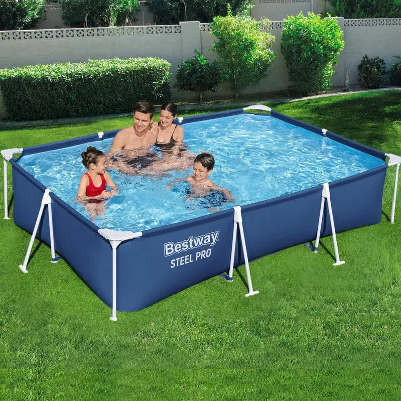 Bestway Steel-Frame Above-Ground Swimming Pool With Filter Pump - Rust-Resistant Build Bestway Steel-Frame Above-Ground Swimming Pool With Filter Pump - Rust-Resistant Build