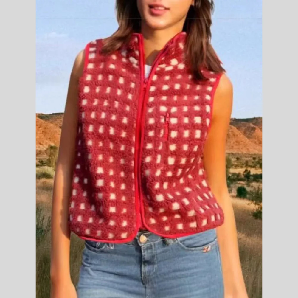 Plaid Zip Up Vest Coat - ZKZOOK