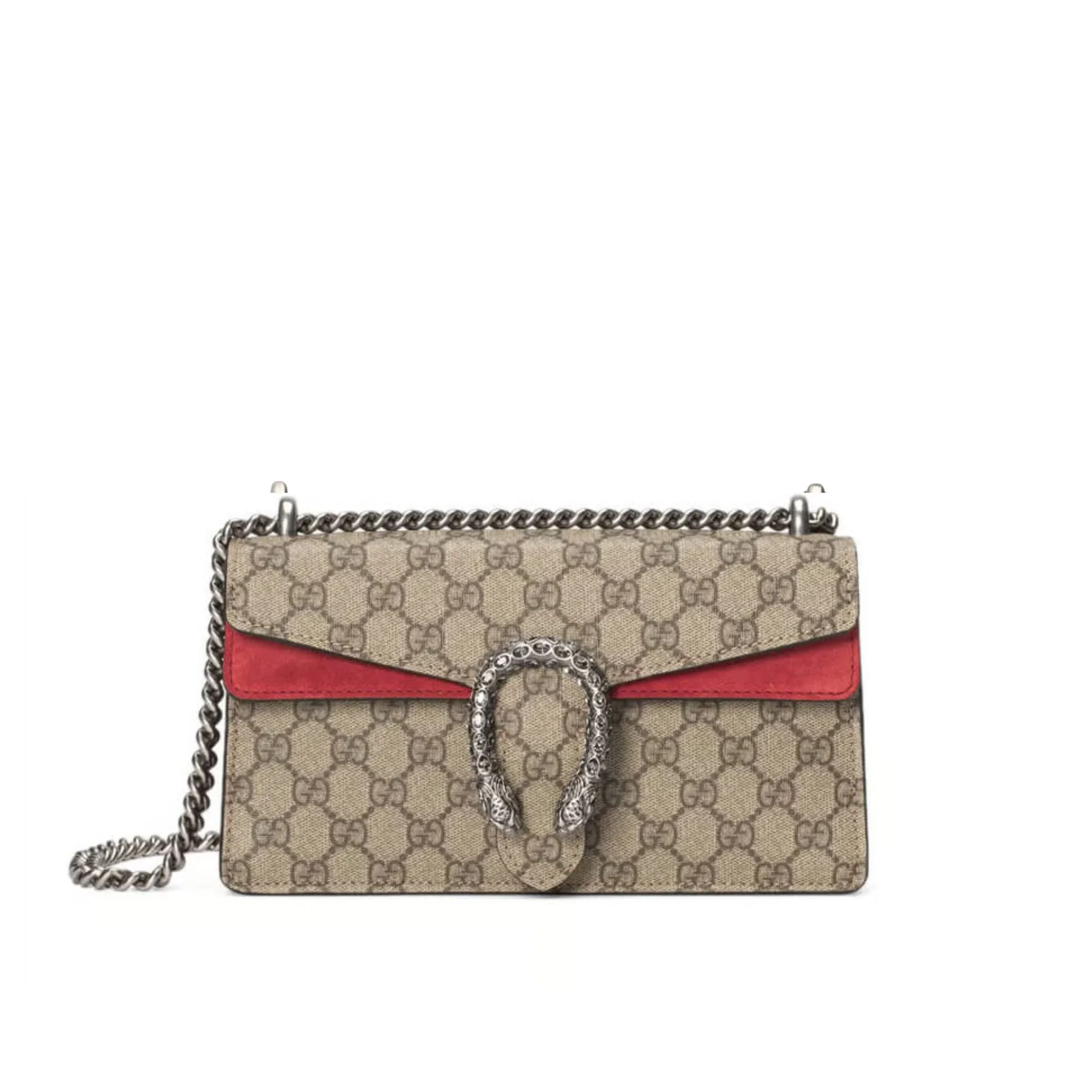 Gucci Dionysus Small Shoulder Bag in GG Supreme with Crystals Red 25cm1:1High-quality replica