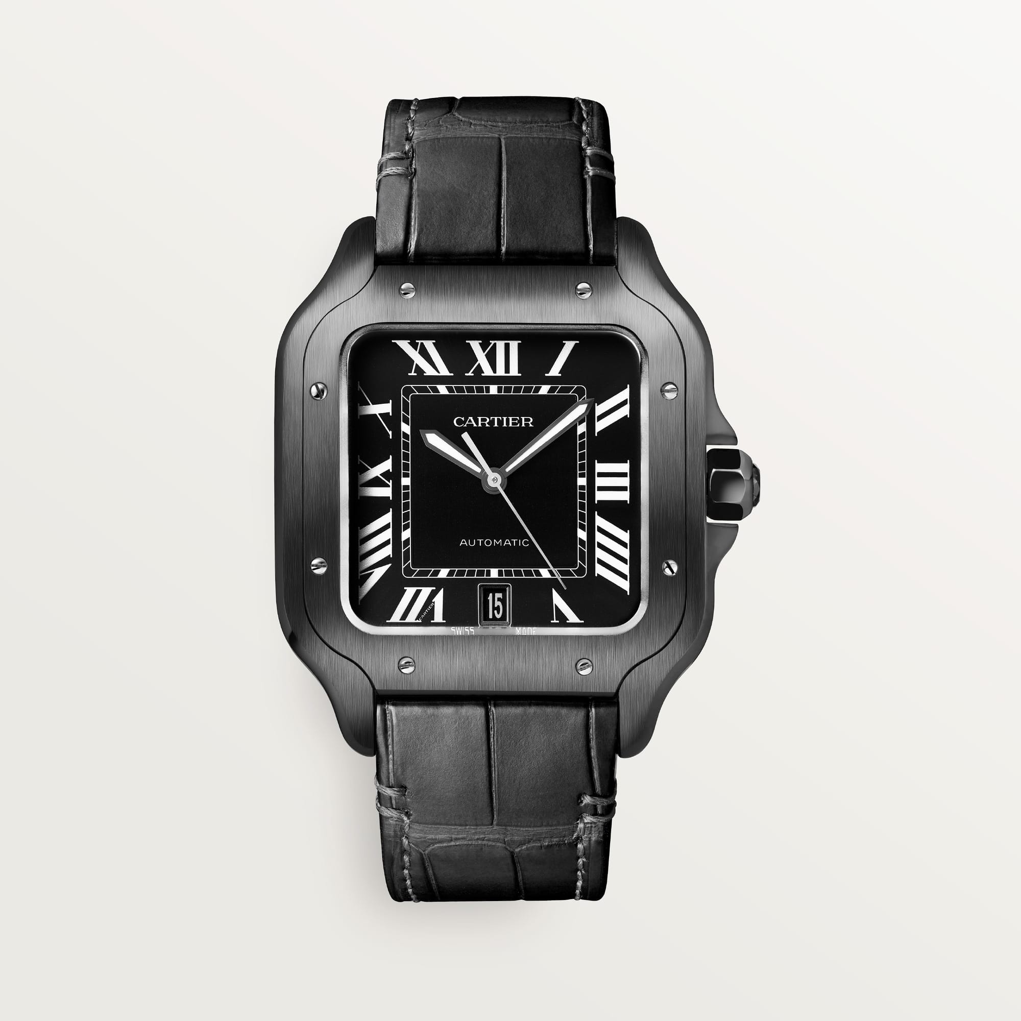 Santos de fake cartier watch large model Manufacture mechanical movement with automatic winding(1:1 replica) - Top club
