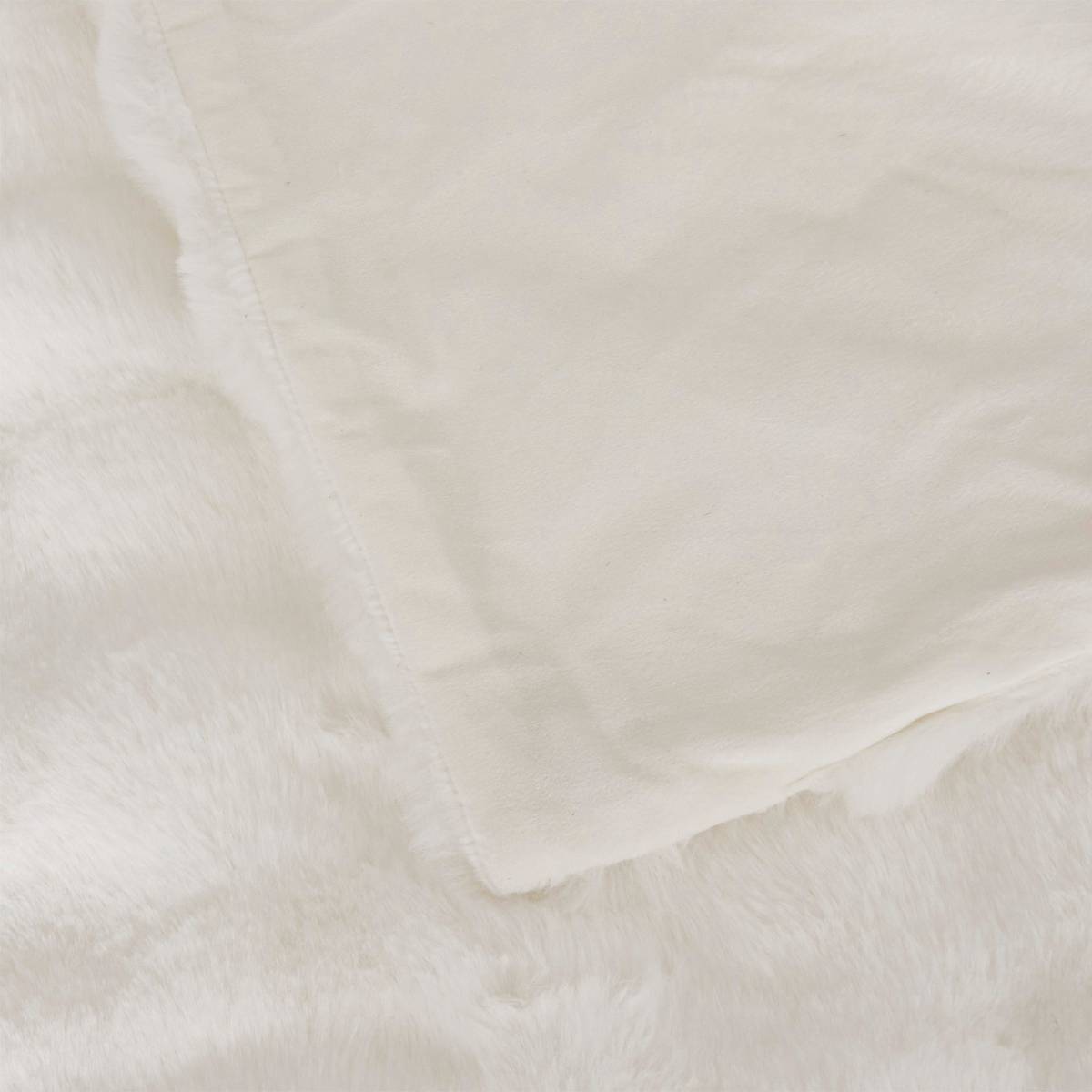 3D Faux Fur Throw "Zephy" White, 160x120 cm