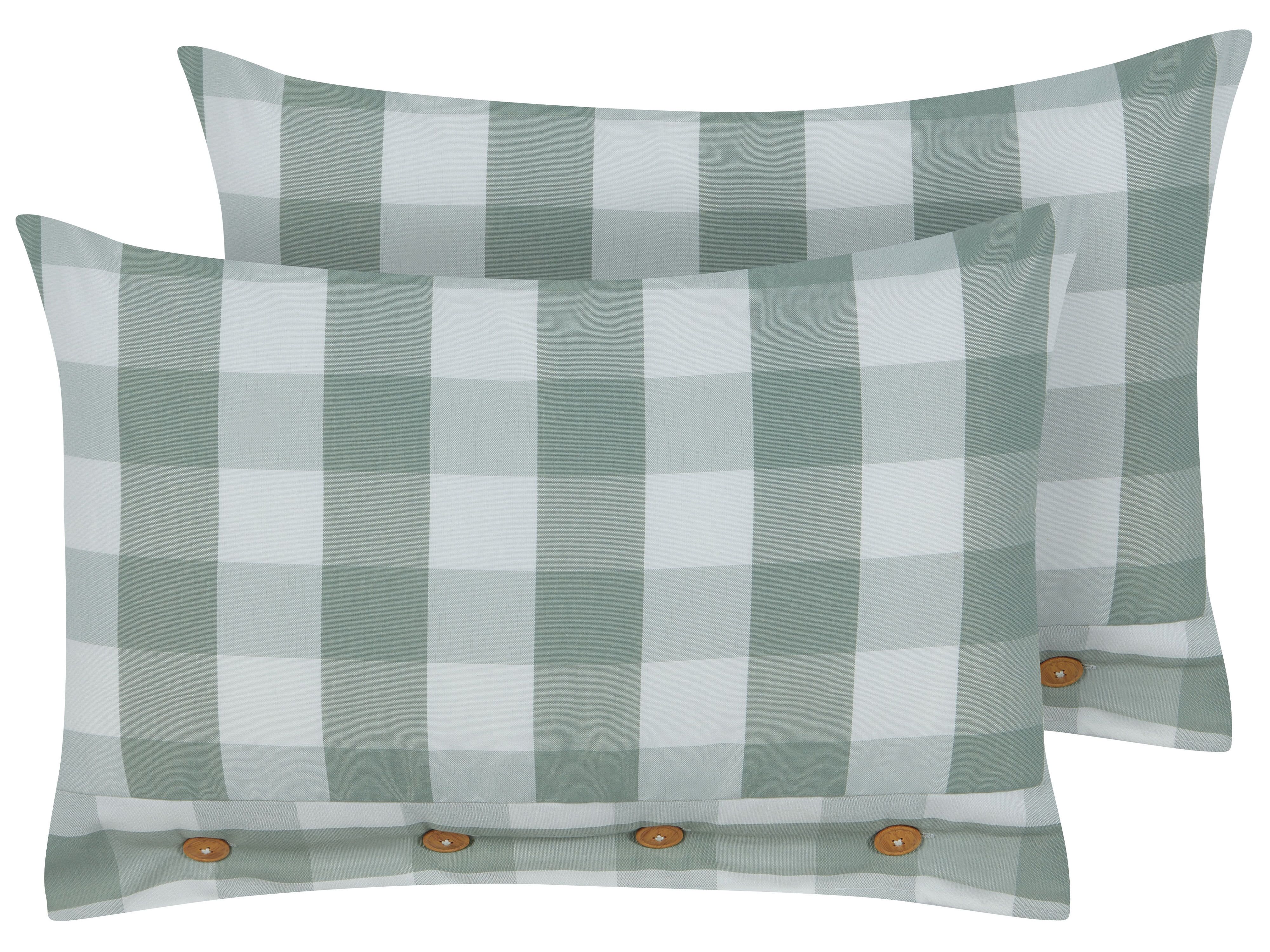 Set of 2 Decorative Cushions TAMNINE 40 x 60 cm Mint Green Checked