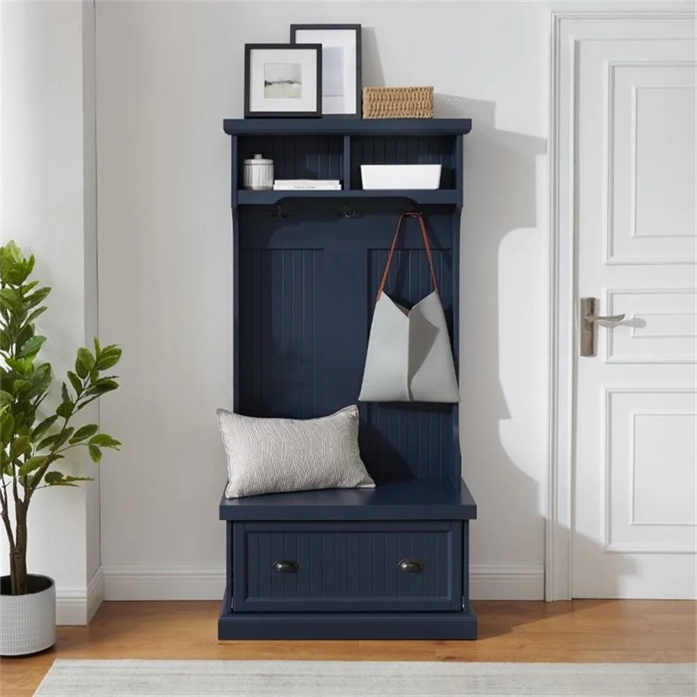 Crosley Furniture Shoreline Coastal MDF Wood Hall Tree in White - Image 34