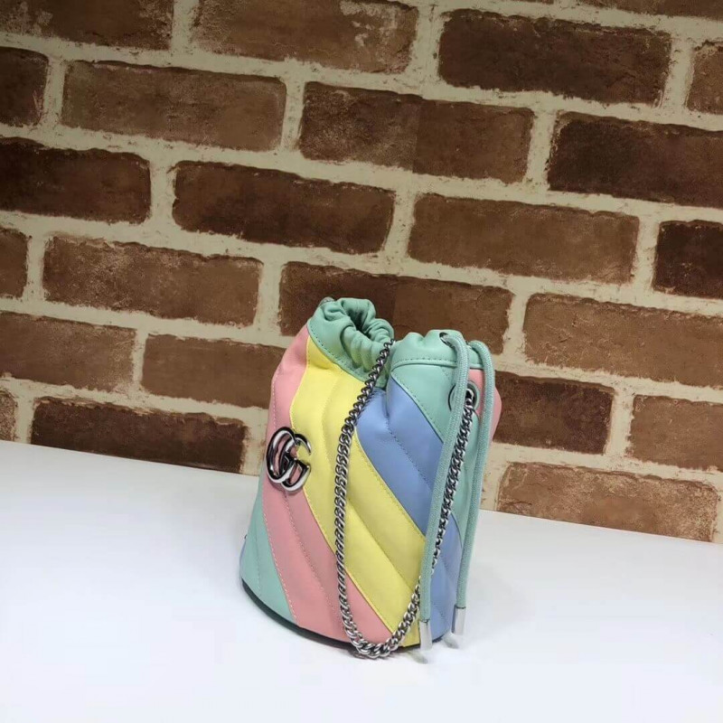Replica Gucci Gg Marmont Mini Bucket Bag In Pastel And Rainbow 5751631:1High-quality replica