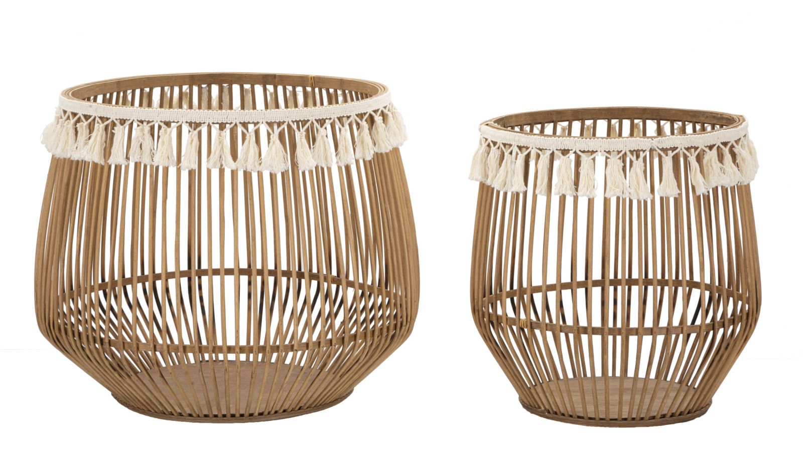 Mauro Ferretti Fuji Set van 2 bruine rotan manden