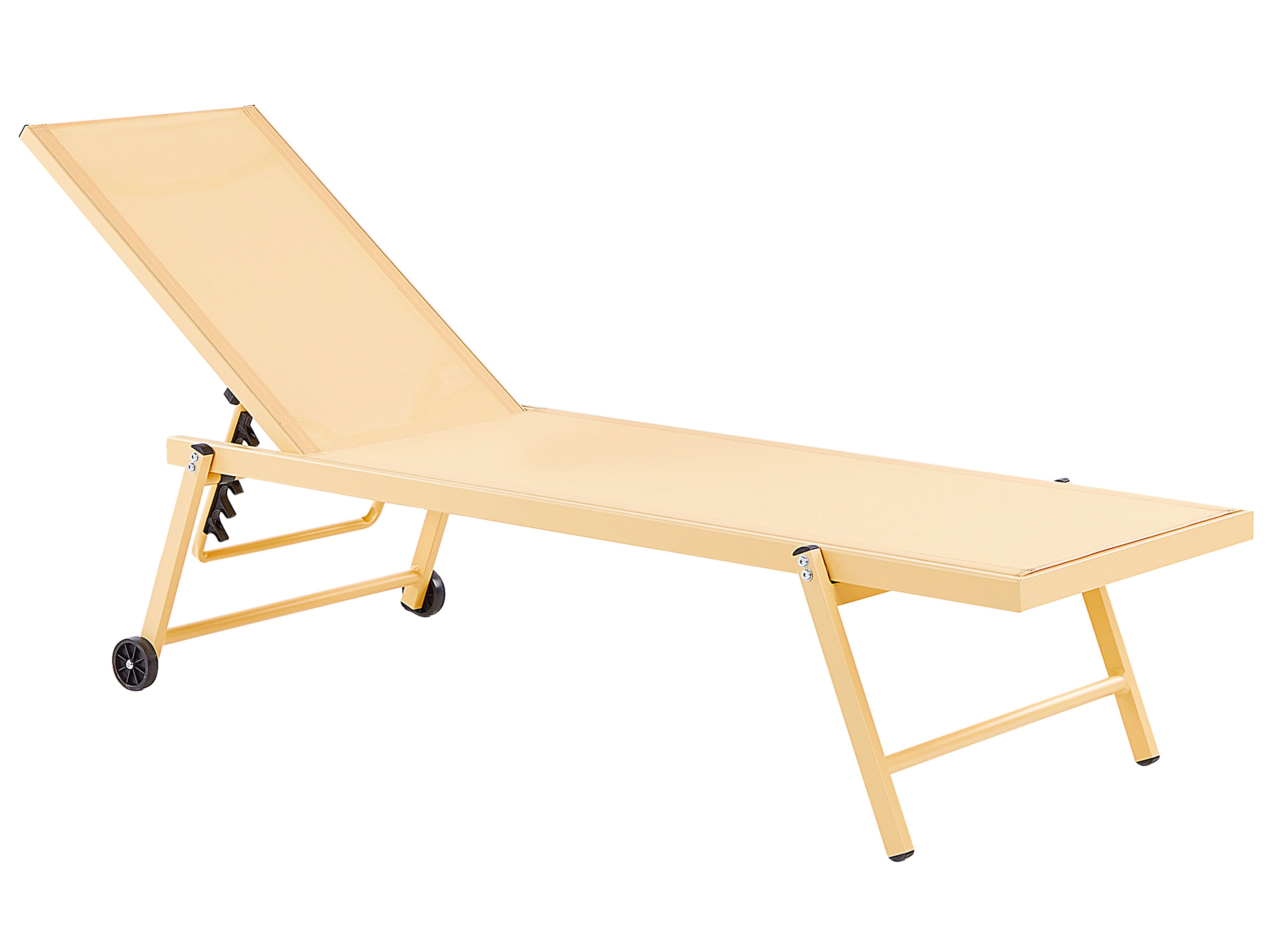 Sun Lounger PORTOFINO Reclining Metal Yellow
