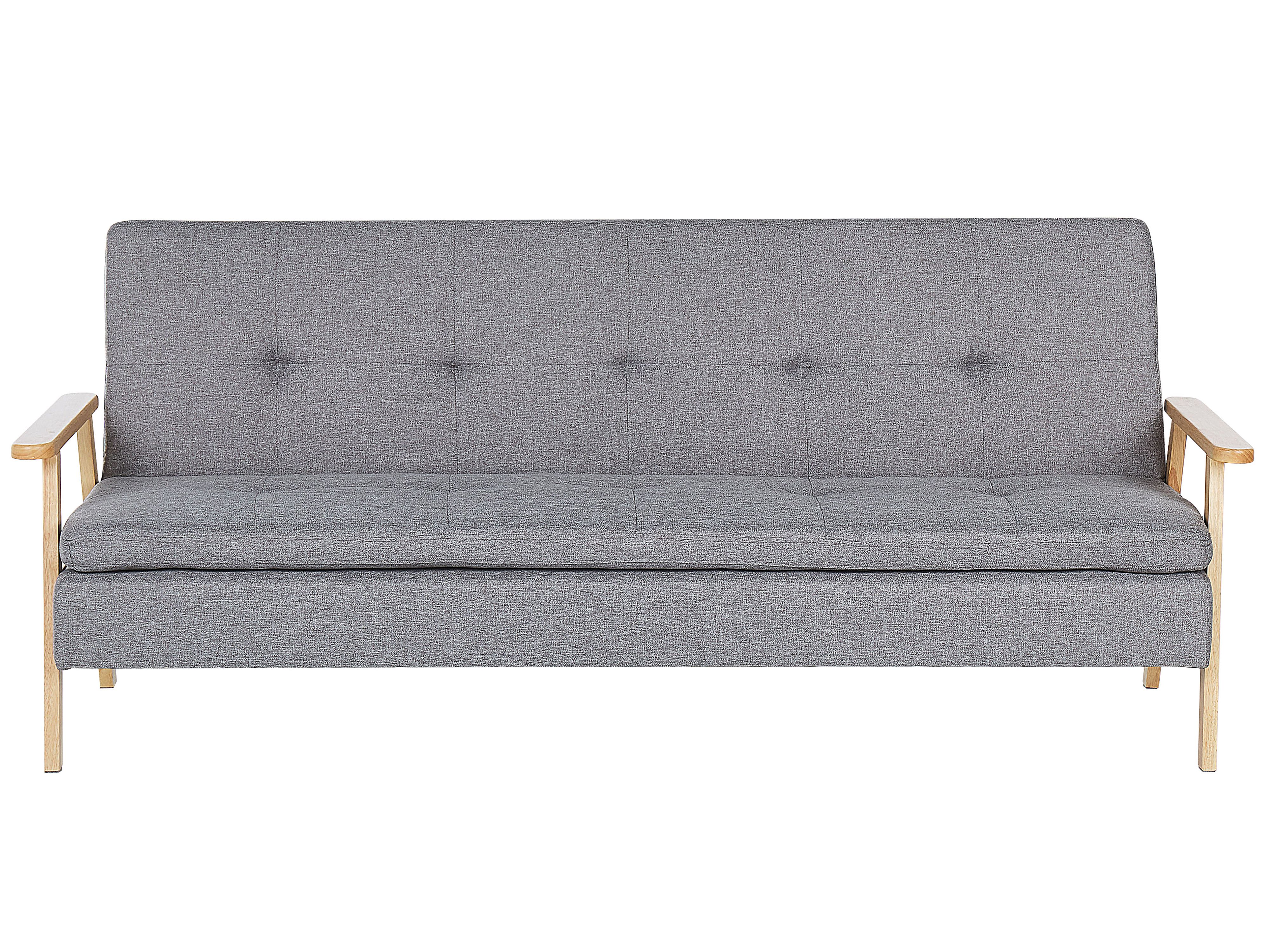 Sofa Bed 3 Seater TJORN Fabric Light Grey