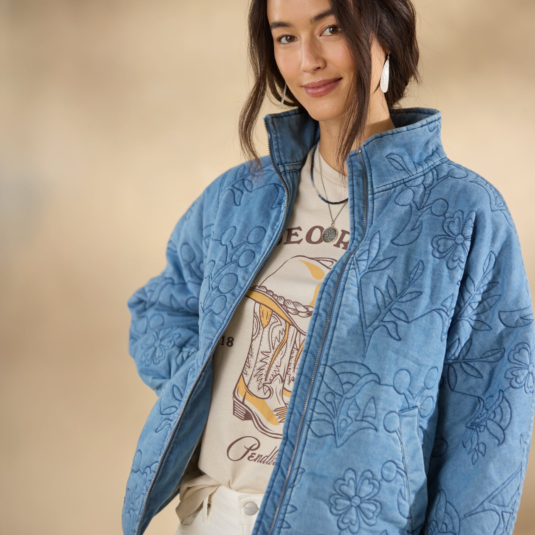 Nova Quilted Denim Jacket - Sundance Clothing