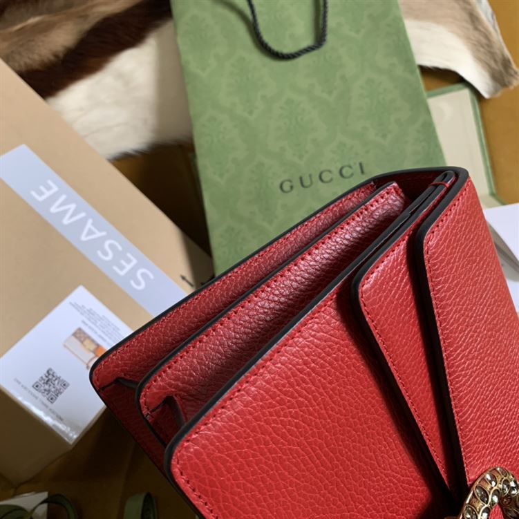 Dionysus leather shoulder bag Hibiscus red metal-free tanned leather – GB1661:1High-quality replica