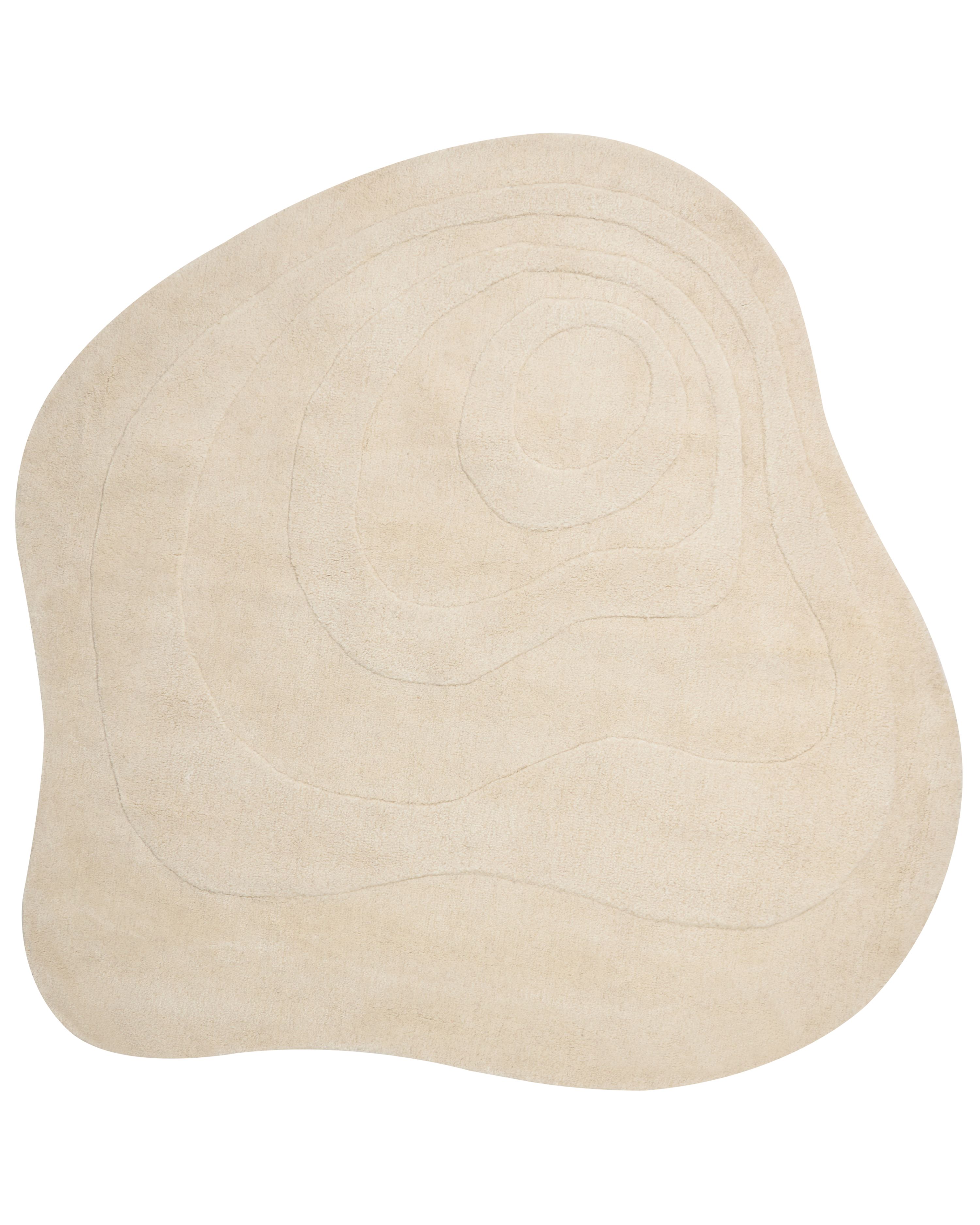 Rug GORANO Light Beige 160 x 160 cm Viscose