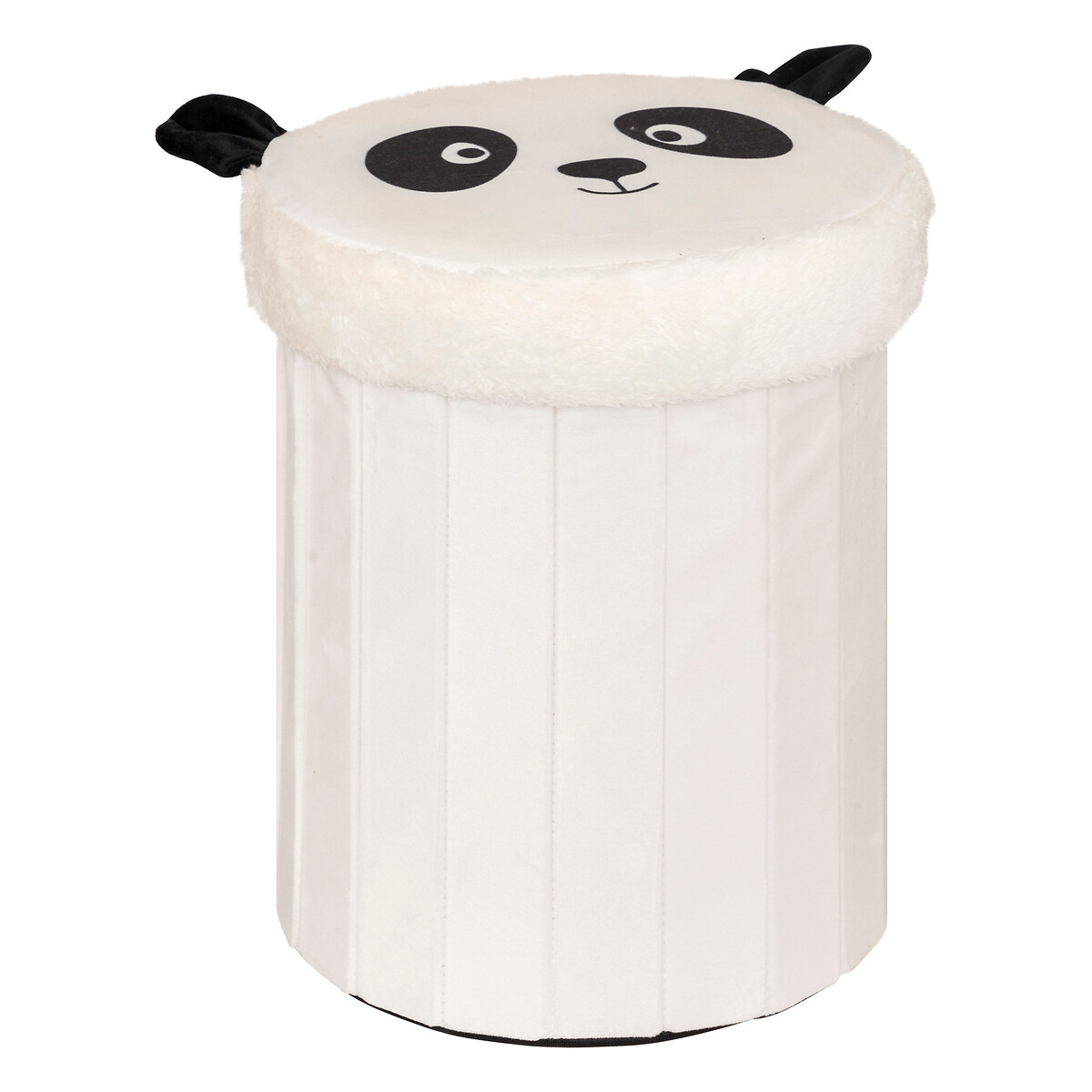 Folding children's panda storage pouf "Andy" Black & White, D. 30x36 cm