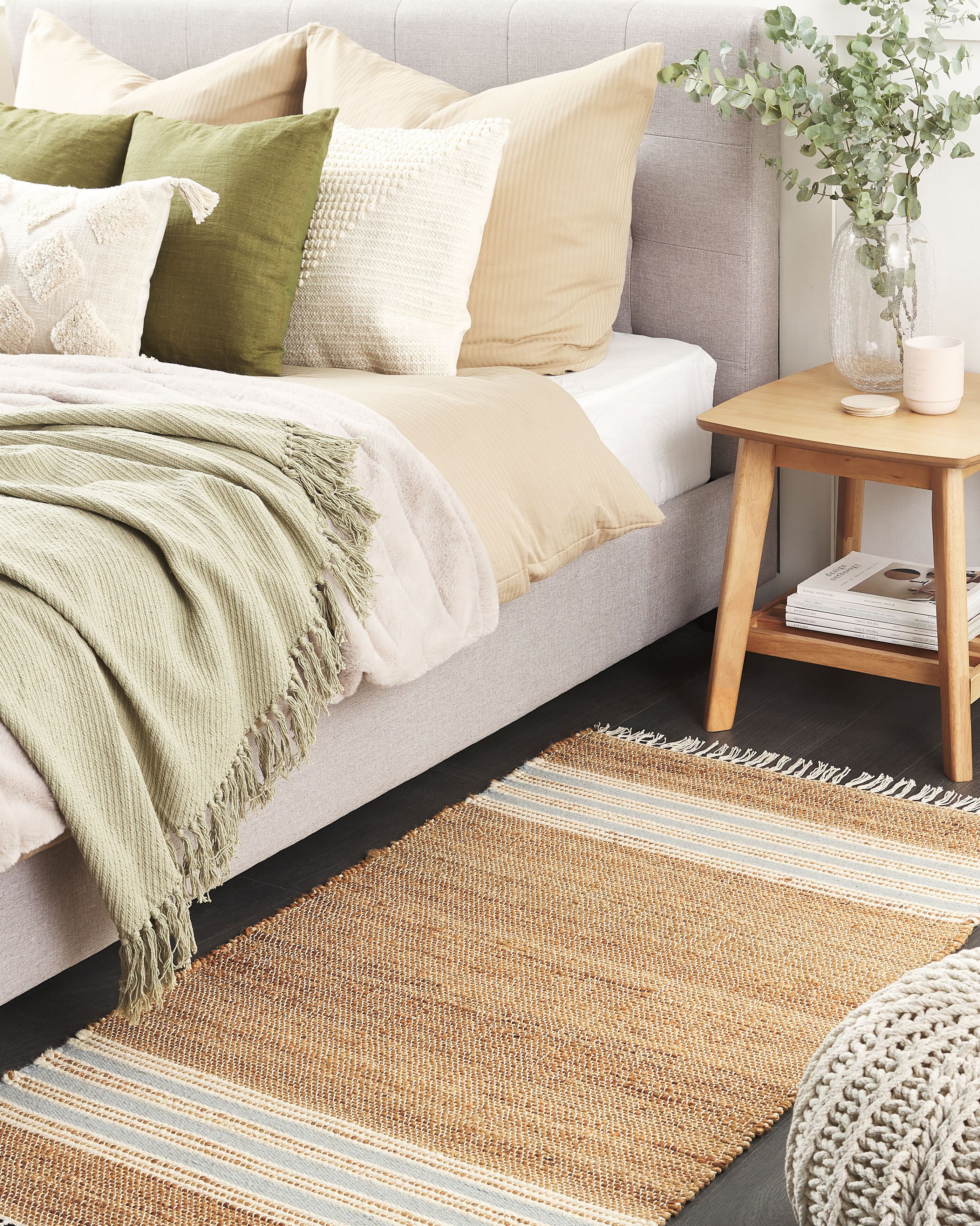 Rug MIRZA Light Blue 80 x 150 cm Jute