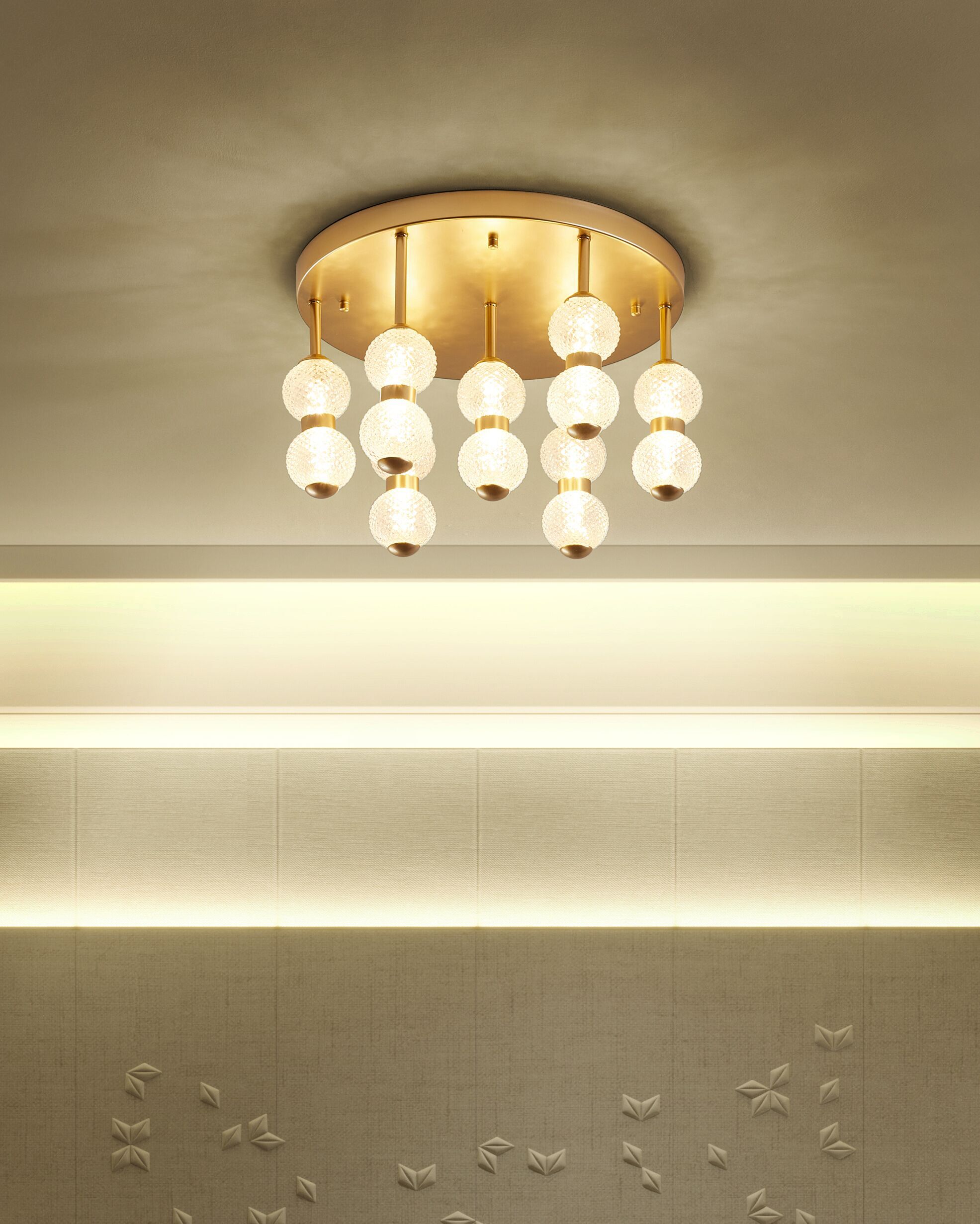 Ceiling Lamp YOWAKA Metal Gold