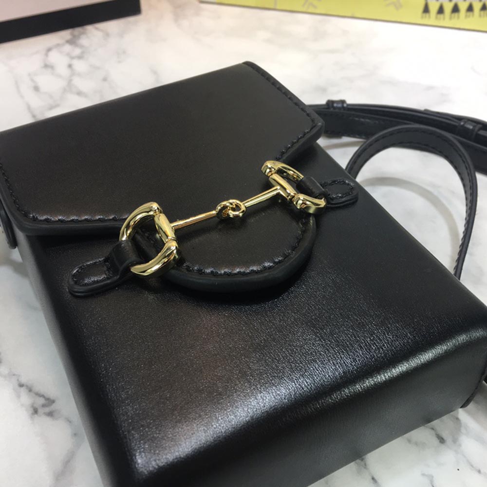 Replica Gucci Horsebit 1955 Mini Bag 625615 Blk/Red/Brown1:1High-quality replica