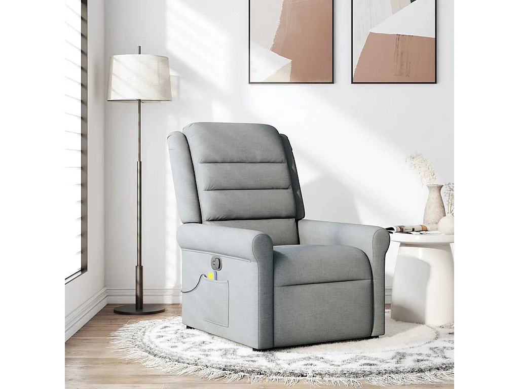 Fauteuil inclinable-Chaise de relax-Fauteuil de Massage Gris clair Tissu SHL5350