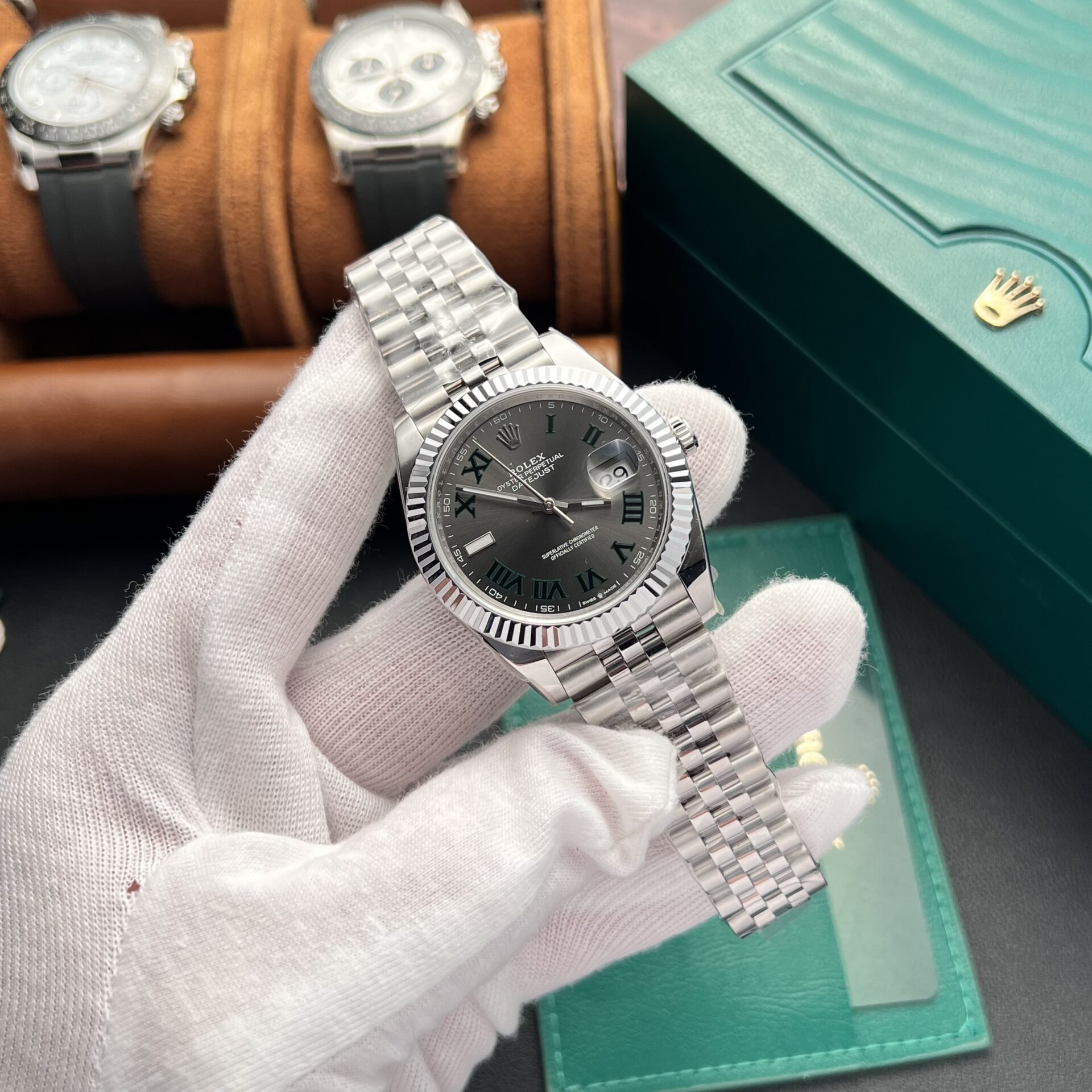 Rolex Datejust 126334 Replica 1:1 Watch Wimbledon Dial Factory Clean 41mm - Top club